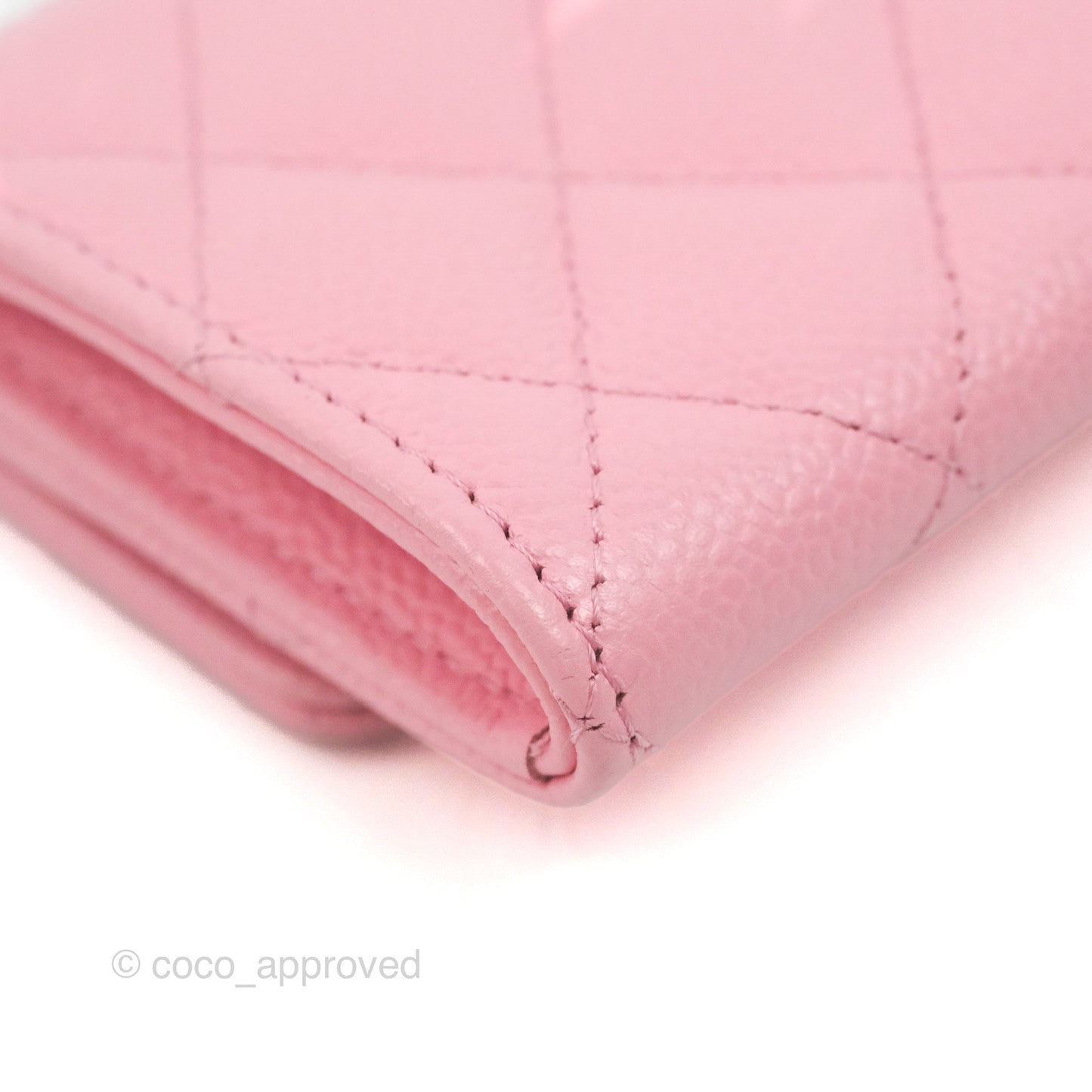 Chanel Quilted Flap Card Holder Pink Caviar Gold Hardware