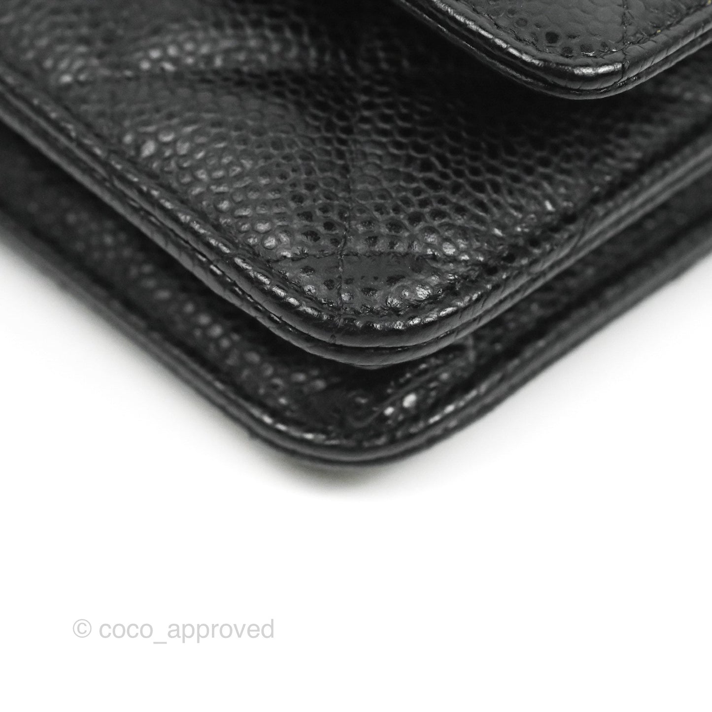 Chanel Quilted Classic WOC Black Caviar Gold Hardware