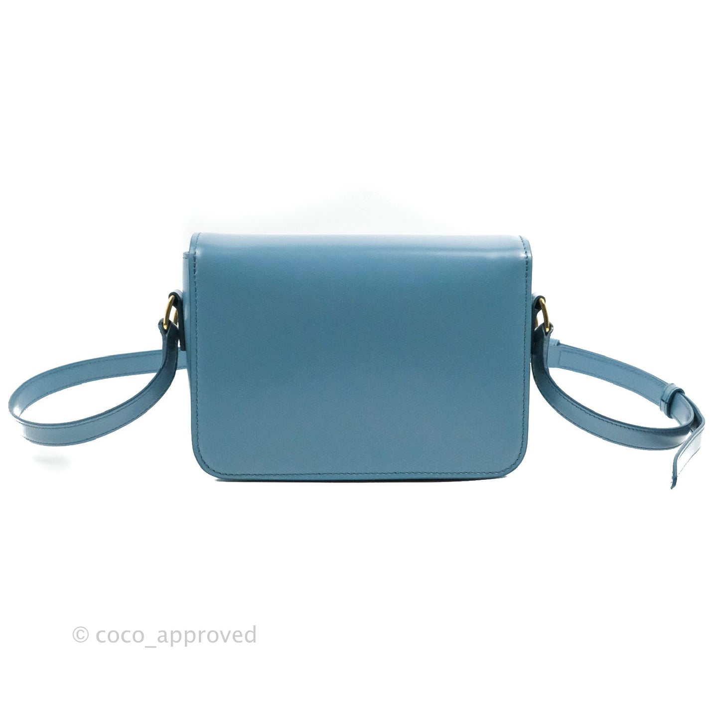 Celine Teen Triomphe Bag Shiny Calfskin Denim Blue