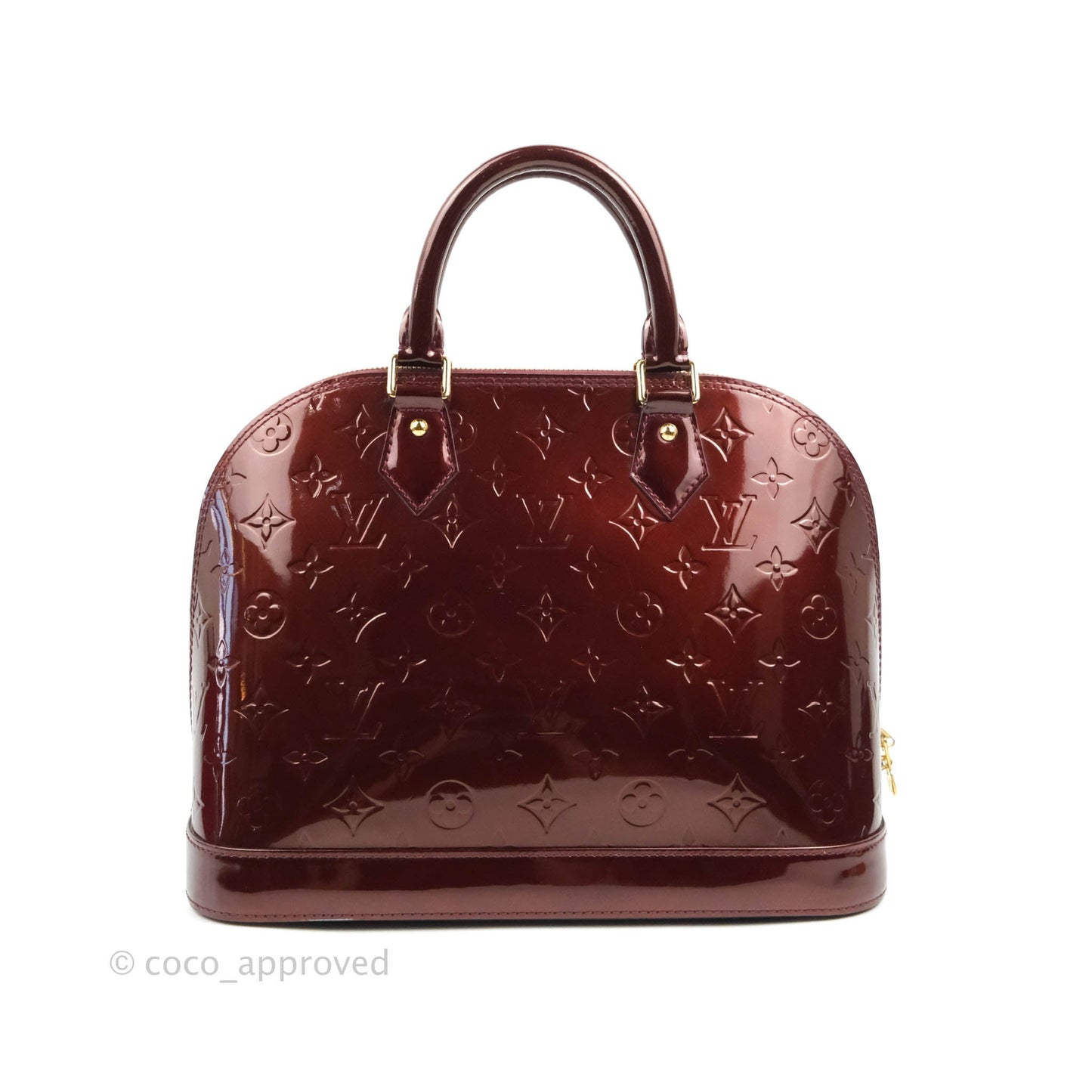 Louis Vuitton Alma PM Burgundy Patent Gold Hardware