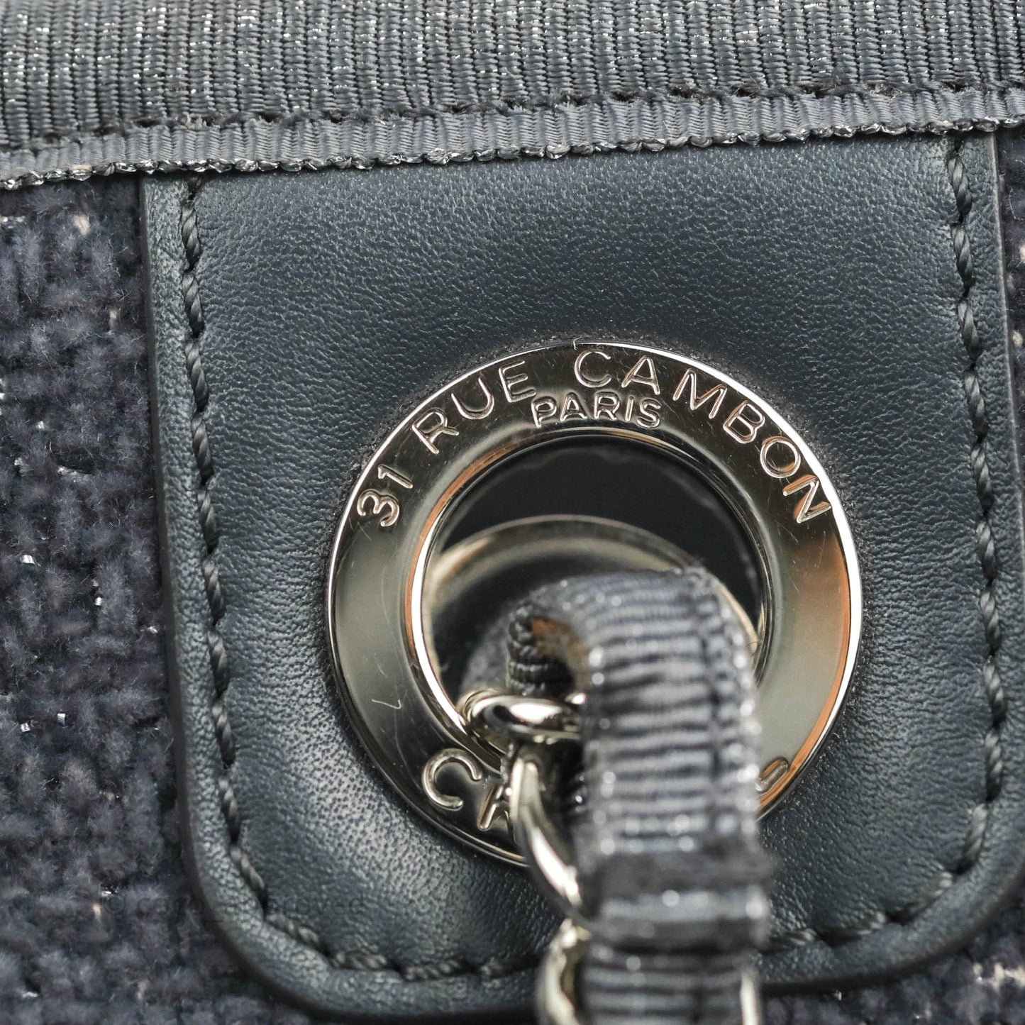 Chanel Medium Deauville Grey Glitter Lurex Tote Bag