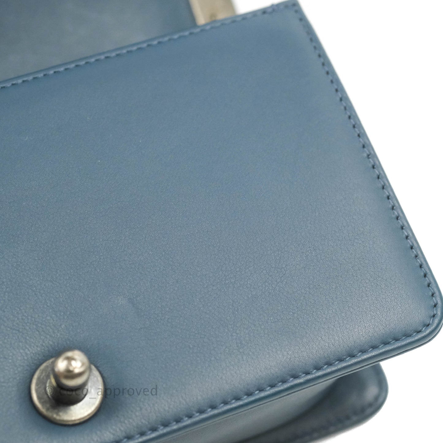 Chanel Boy Small Navy Calfskin Ruthenium Hardware