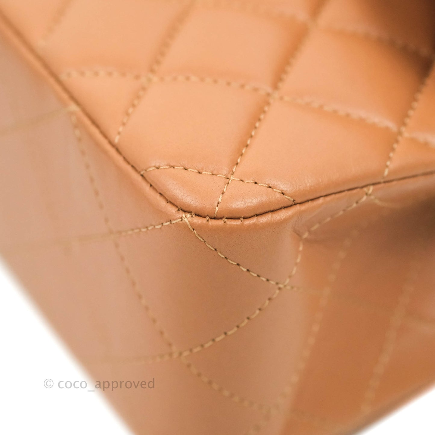 Chanel Small Classic Quilted Flap Dark Beige Caramel Lambskin Gold Hardware