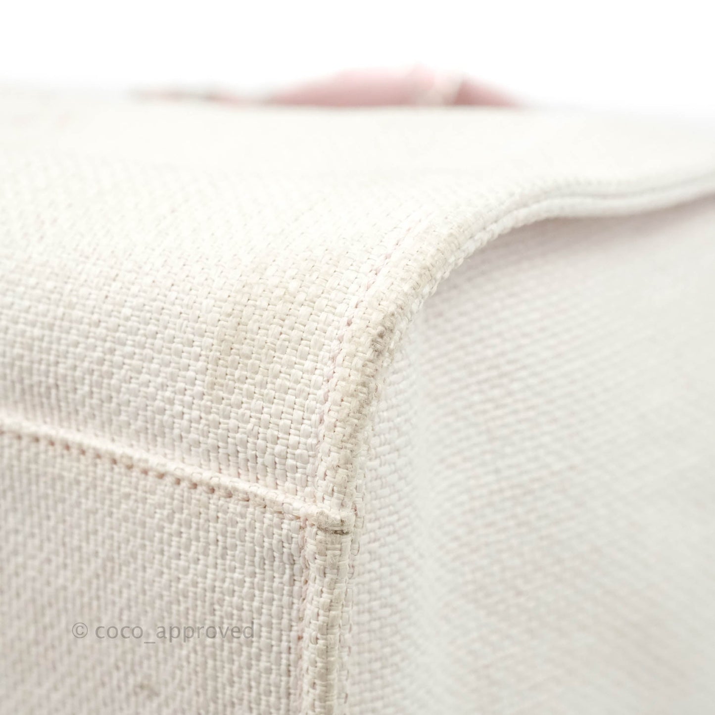 Chanel Large Deauville Pale Pink Canvas Silver Hardware