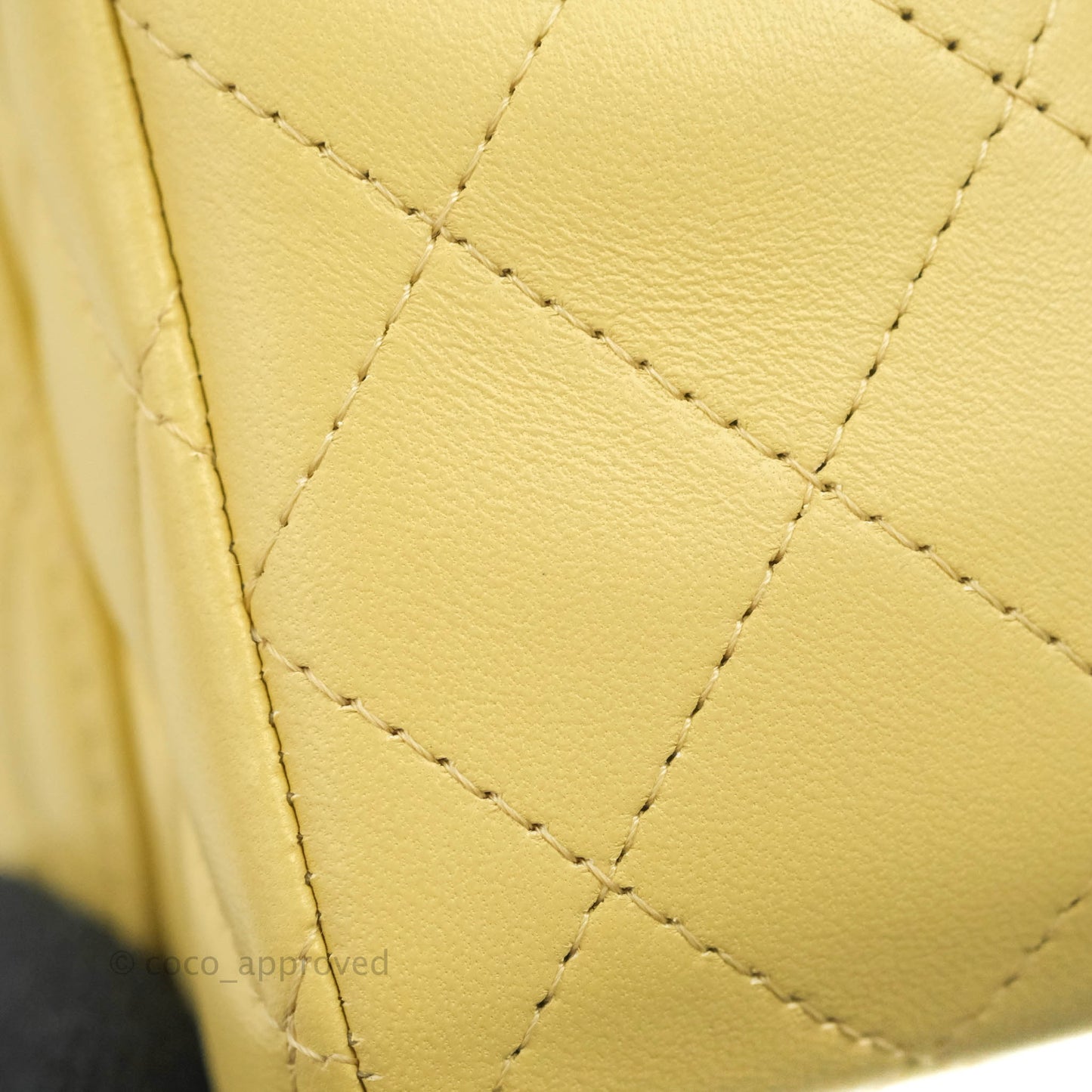 Chanel Top Handle Mini Rectangular Flap Bag Yellow Lambskin Gold Hardware