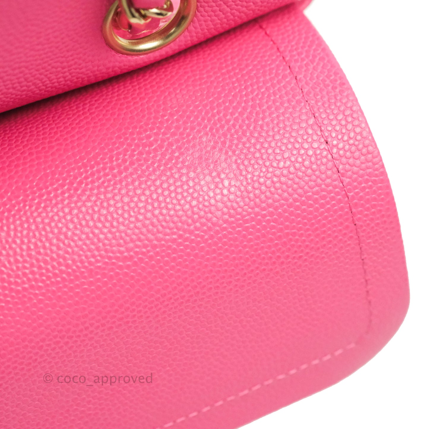 Chanel Small Classic Quilted Flap Pink Caviar Gold Hardware