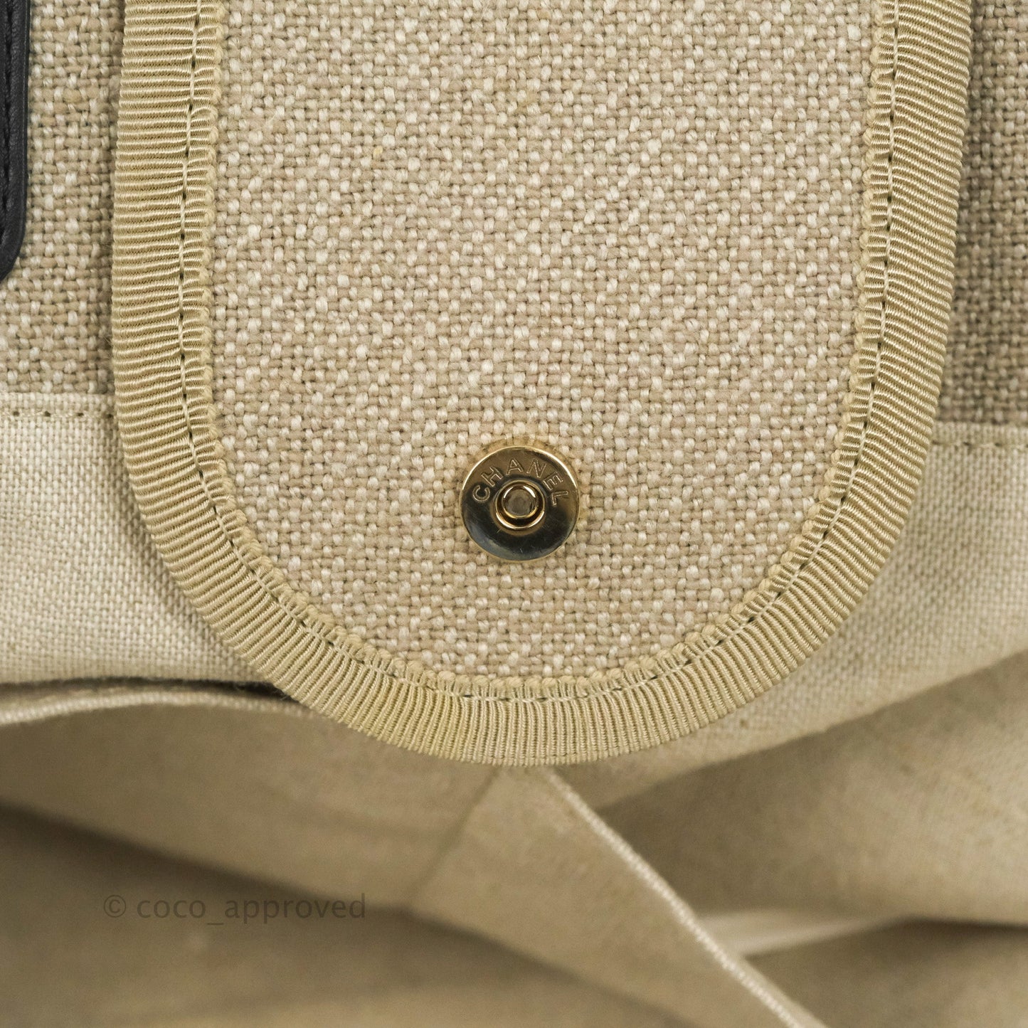 Chanel Large Deauville Black/Taupe Canvas
