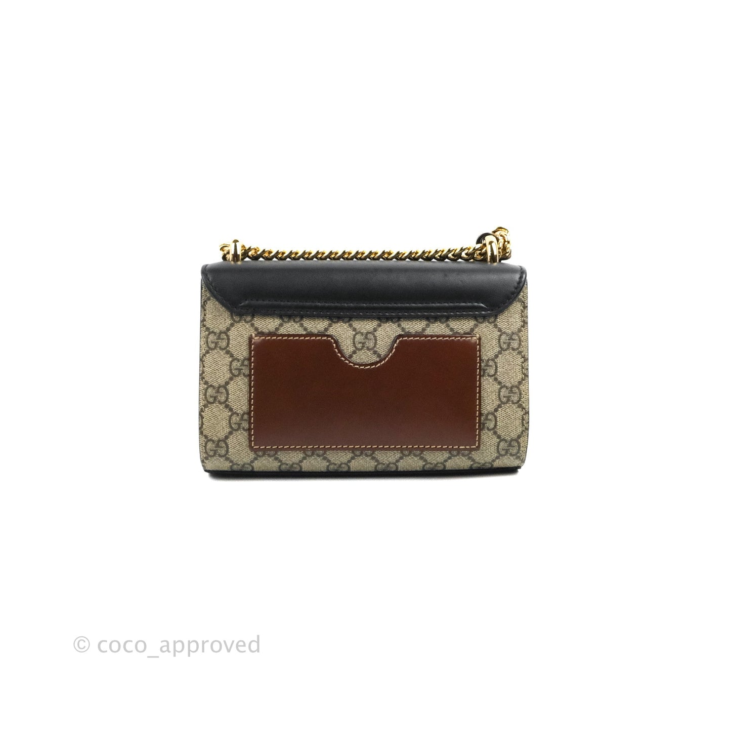 Gucci Padlock Small GG Shoulder Bag Black Beige/ Ebony GG Supreme Canvas