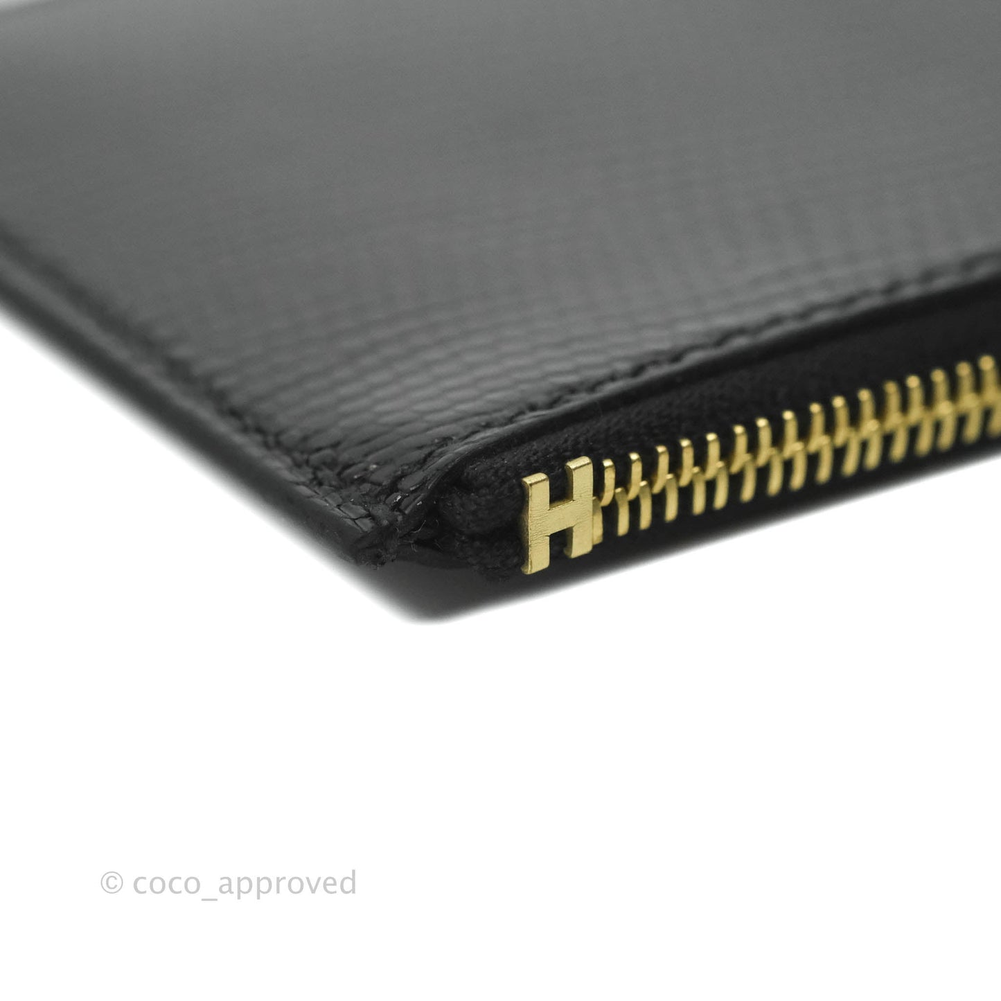 Hermès Constance Slim Wallet Black Lizard Leather Rose Gold Hardware