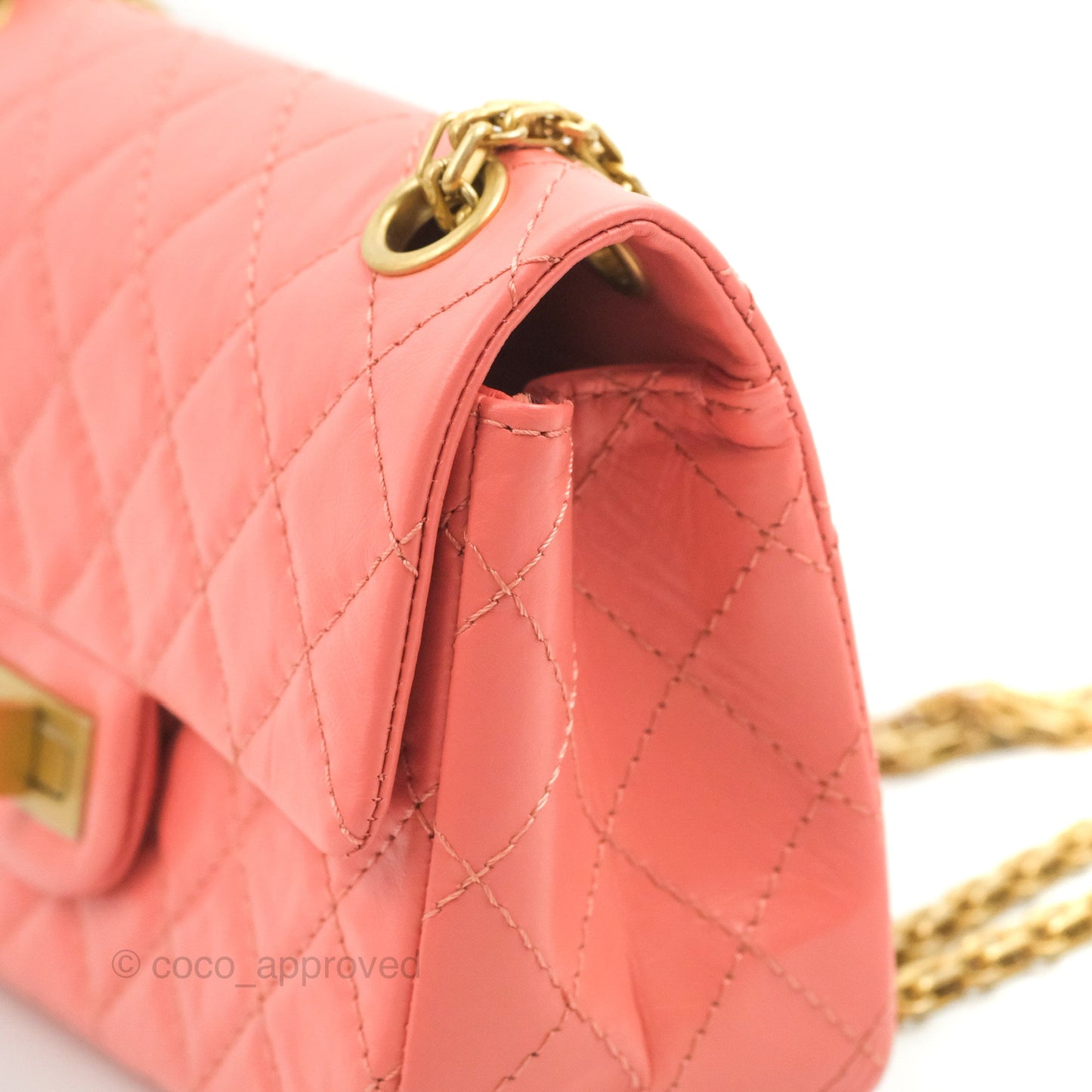 Chanel Mini Reissue 224 Pink Aged Calfskin Aged Gold Hardware