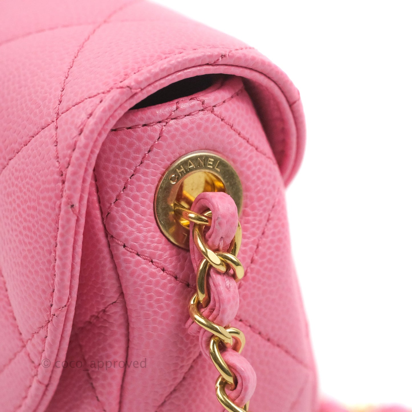 Chanel Mini Messenger Pink Caviar Bag 23P