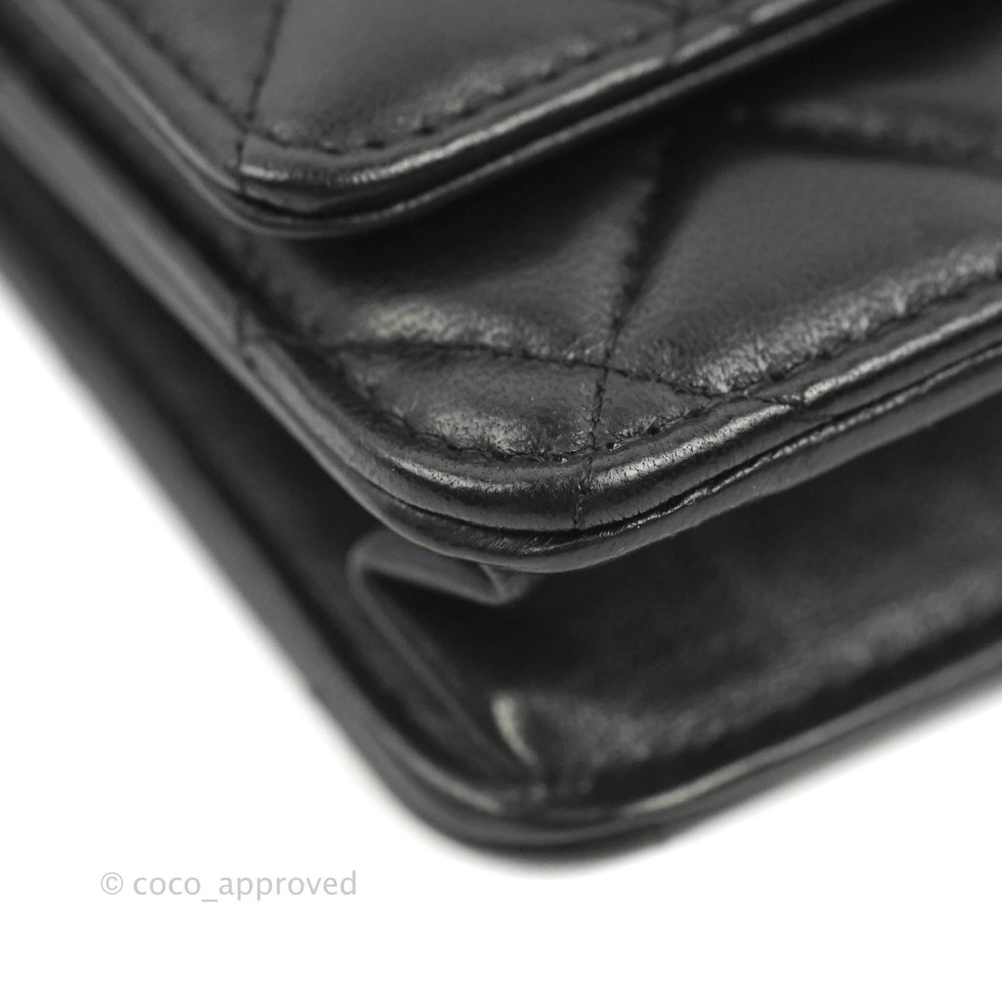 Chanel Quilted Classic WOC Black Lambskin Gold Hardware