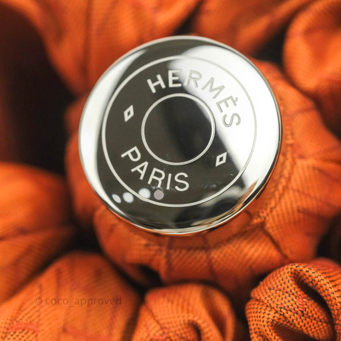 Hermès Pluie De H Folding Umbrella Classic Orange Jacquard Canvas