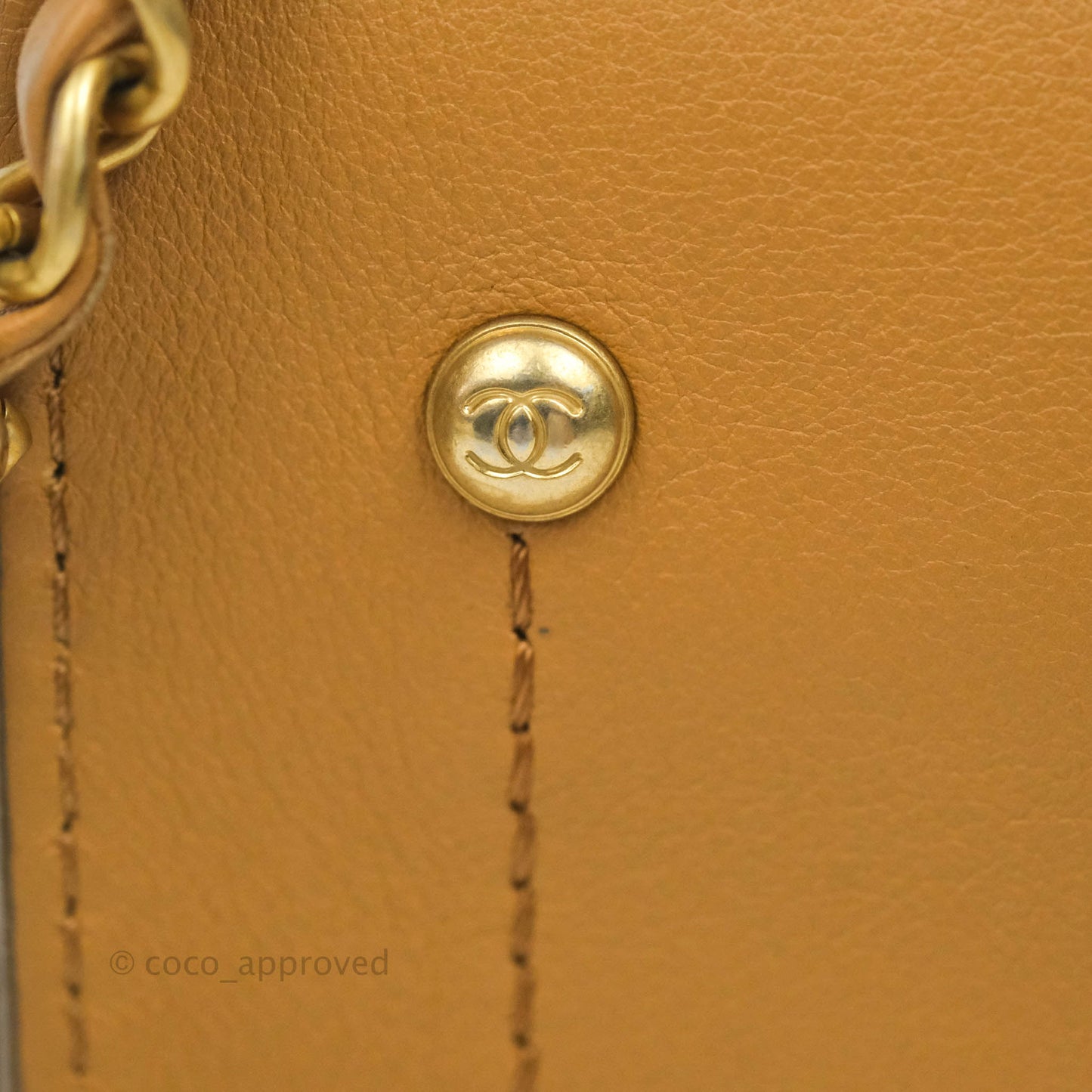 Chanel Quilted Flap With Coin Purse Caramel Calfskin Aged Gold Hardware 19K