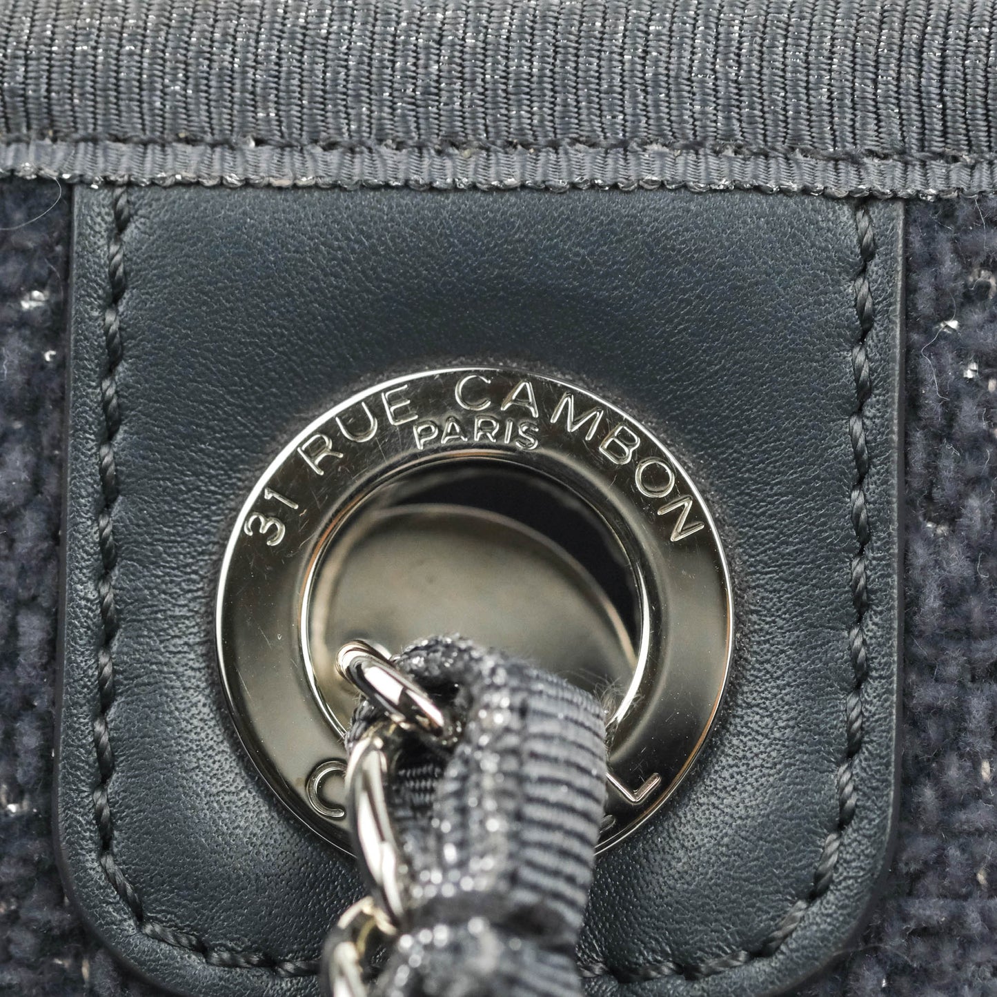 Chanel Medium Deauville Grey Glitter Lurex Tote Bag