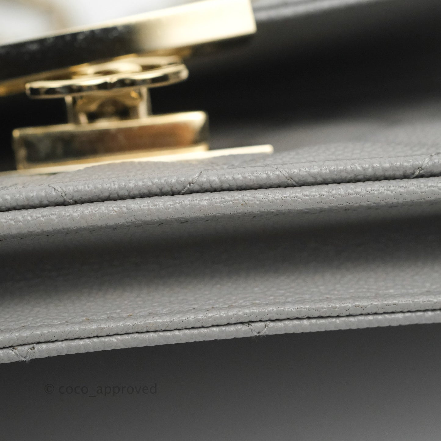 Chanel Golden Class Wallet on Chain WOC Grey Caviar Gold Hardware