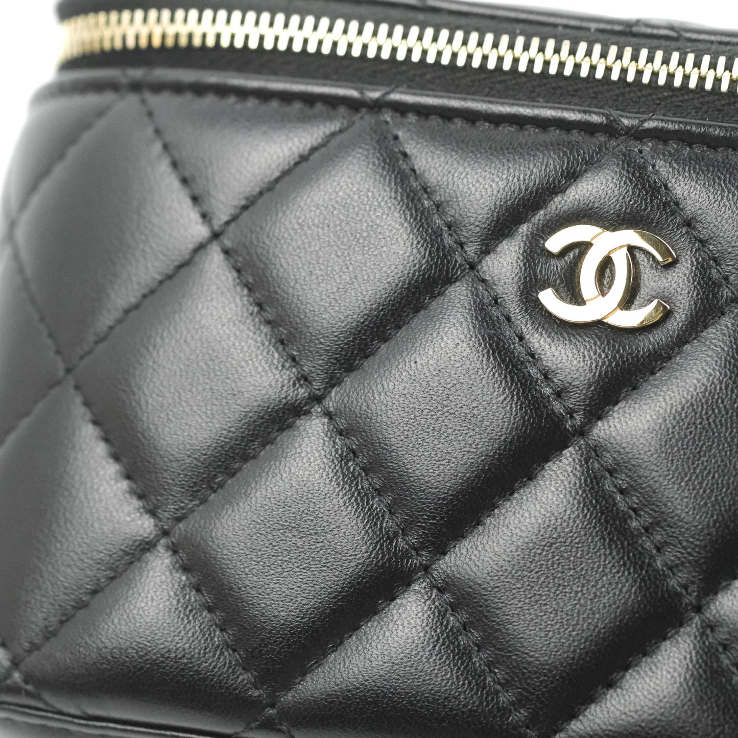 Chanel Classic Vanity with Chain Black Lambskin Gold Hardware