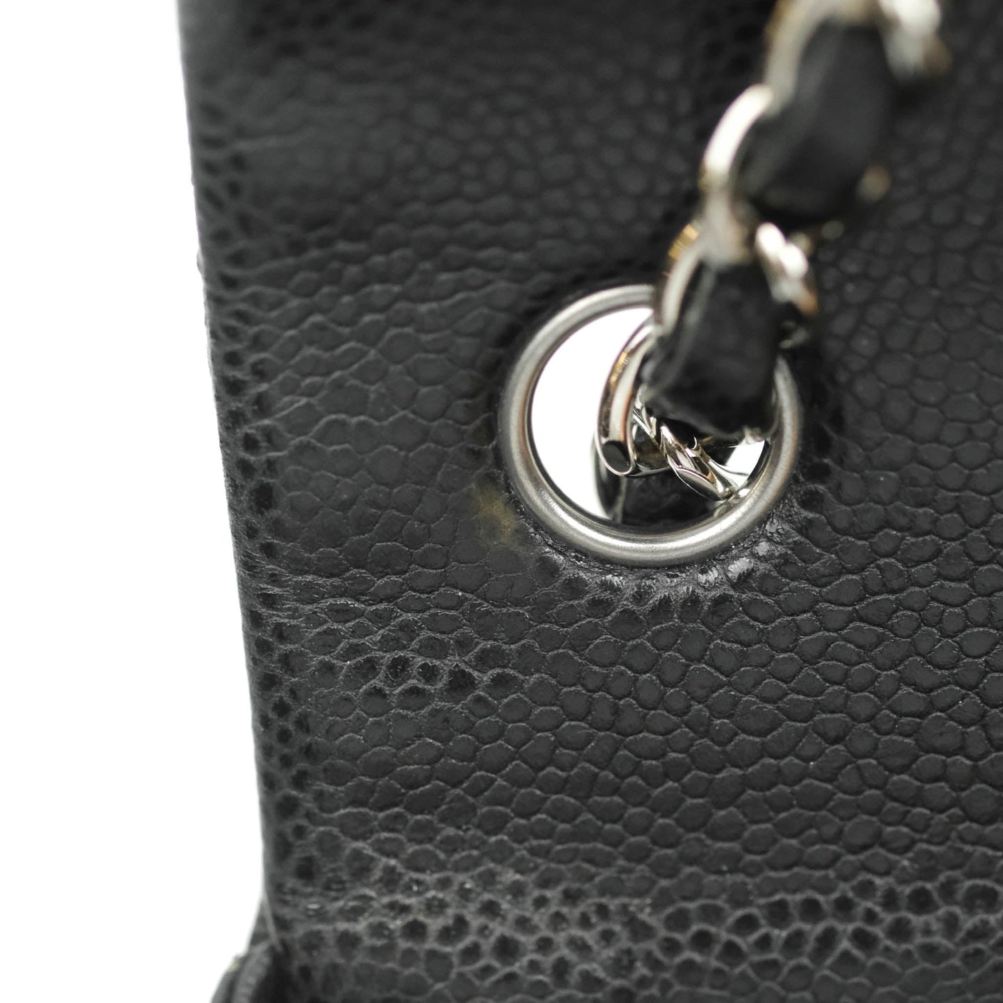 Chanel Quilted Mini Rectangular Flap Black Caviar Silver Hardware 18S