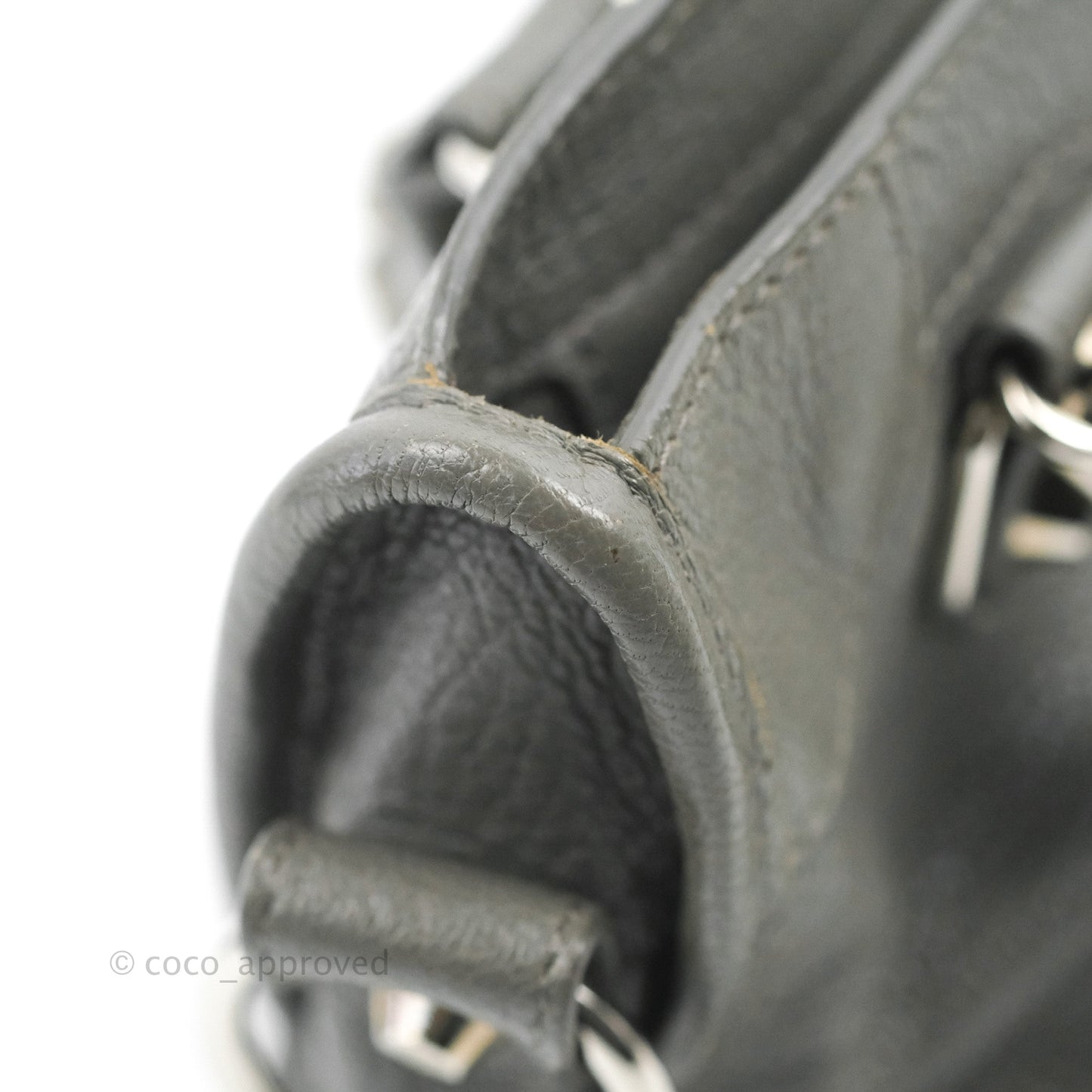 Balenciaga Classic Mini City Bag Grey Aged Calfskin Silver Hardware