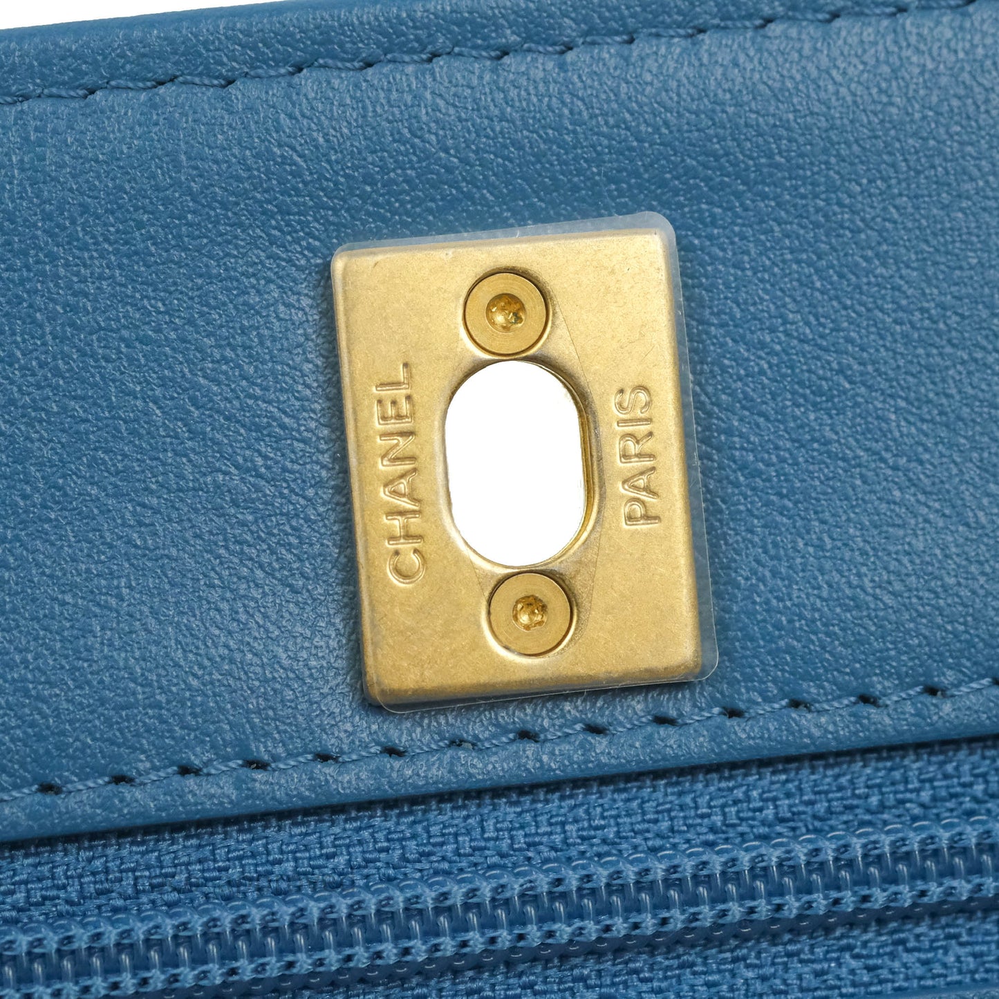 Chanel Quilted Pearl Crush Wallet on Chain WOC Denim Aged Gold Hardware