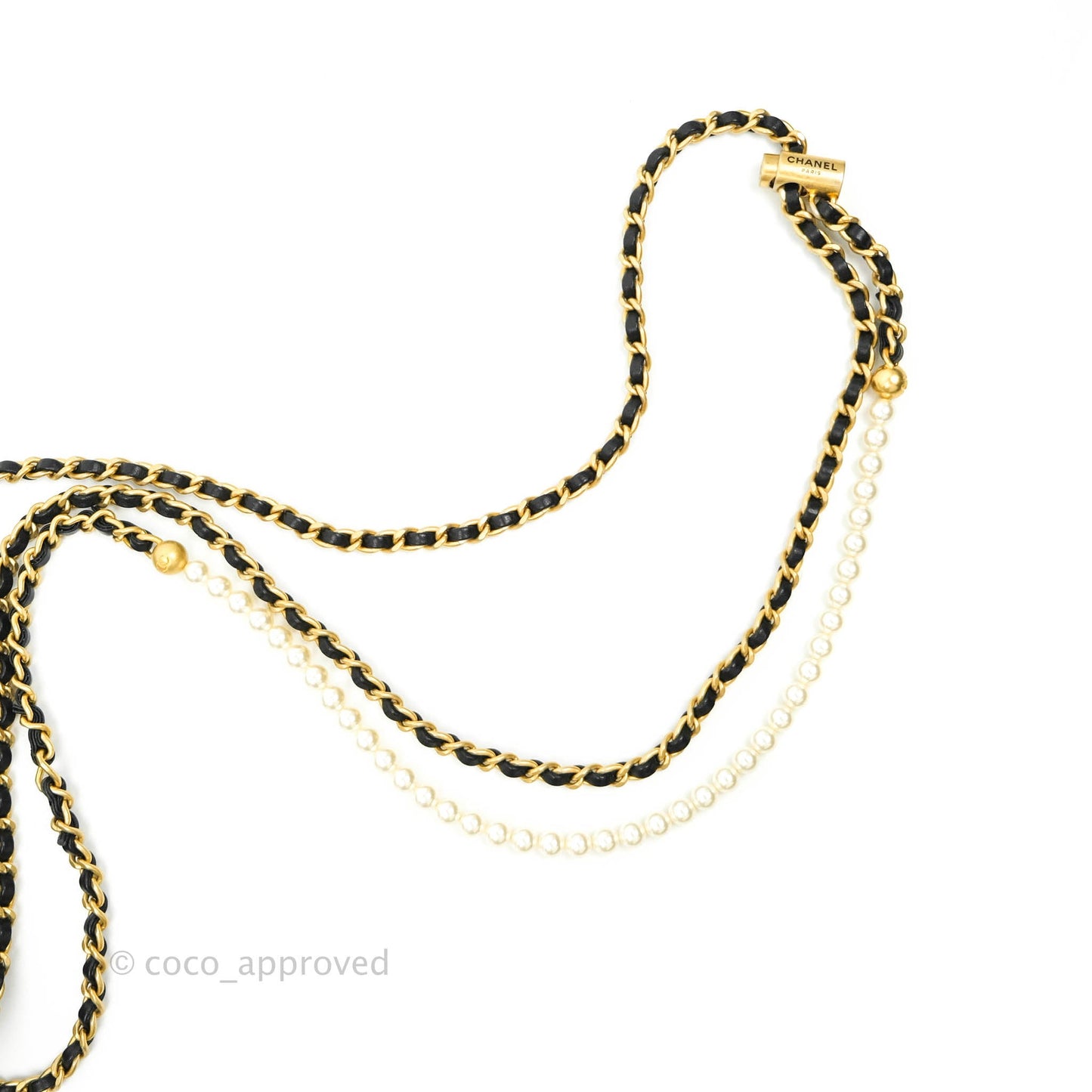 Chanel Quilted My Perfect Mini With Pearl Black Lambskin Gold Hardware