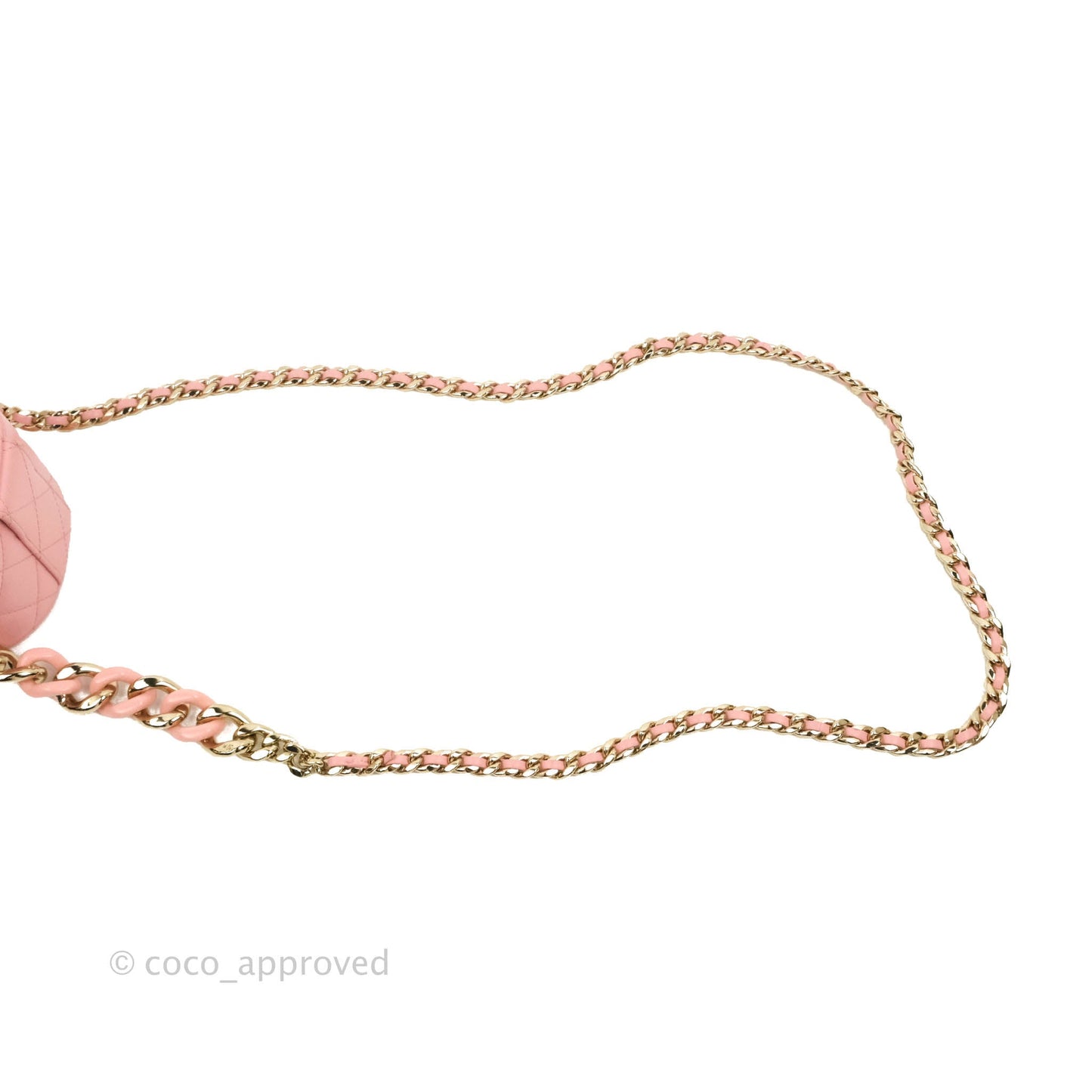 Chanel Quilted Small Resin Elegant Chain Vanity Case Lambskin Pink Gold Hardware