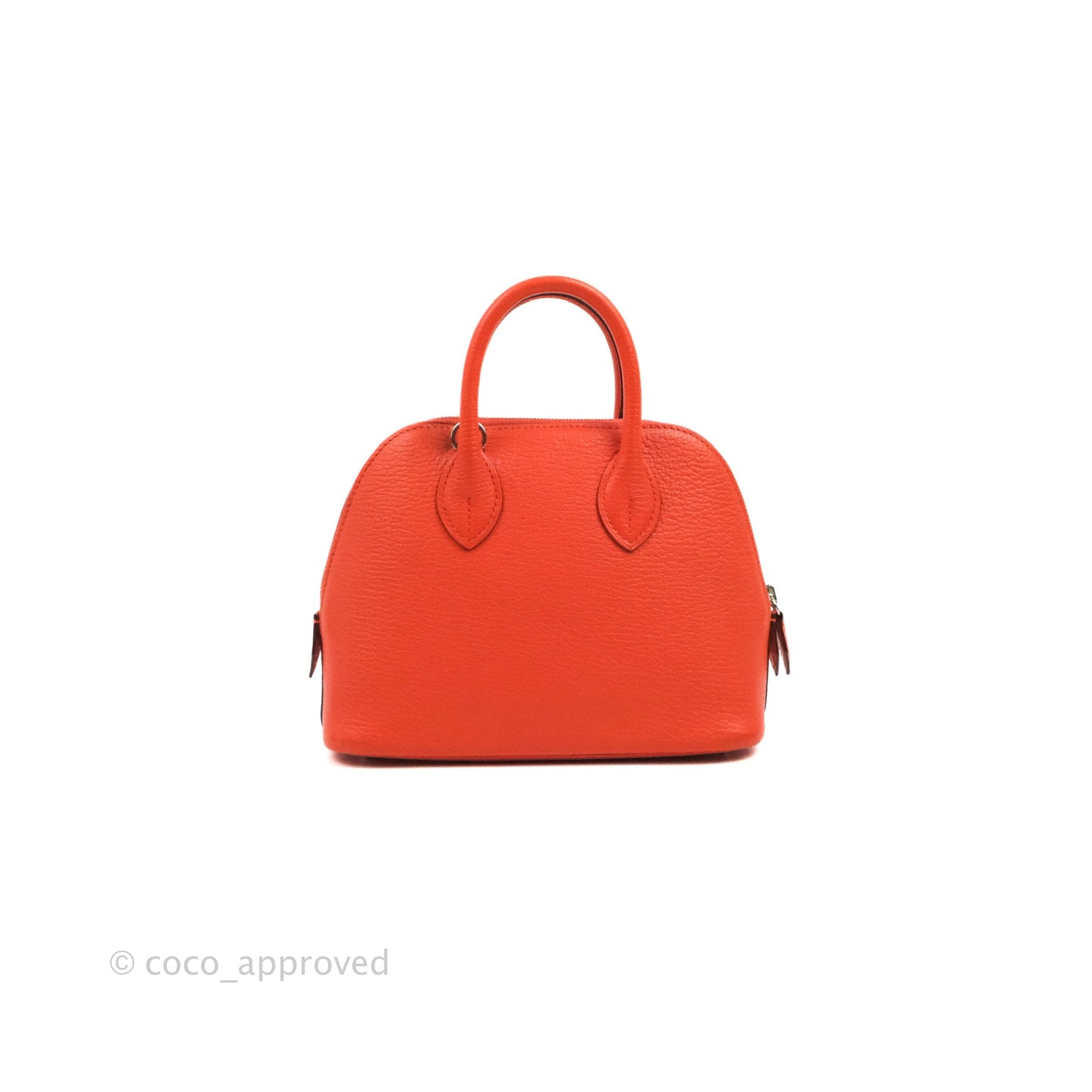 Hermès Bolide Mini 1923 Chevre Mysore Orange Poppy Palladium Hardware
