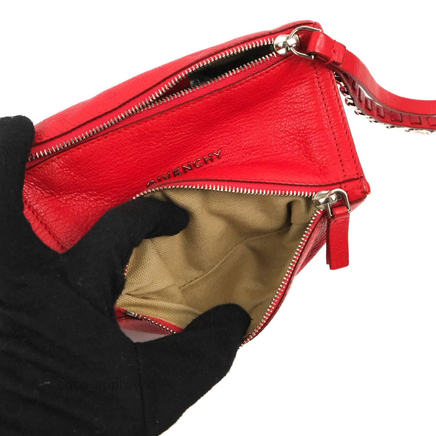 Givenchy Pandora Pouch Red Calfskin Silver Hardware
