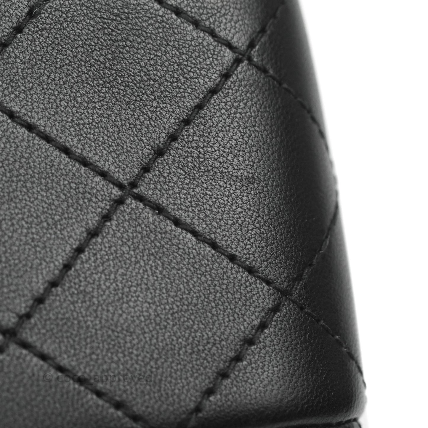 Chanel Quilted Mini Rectangular Flap Black Lambskin Silver Hardware