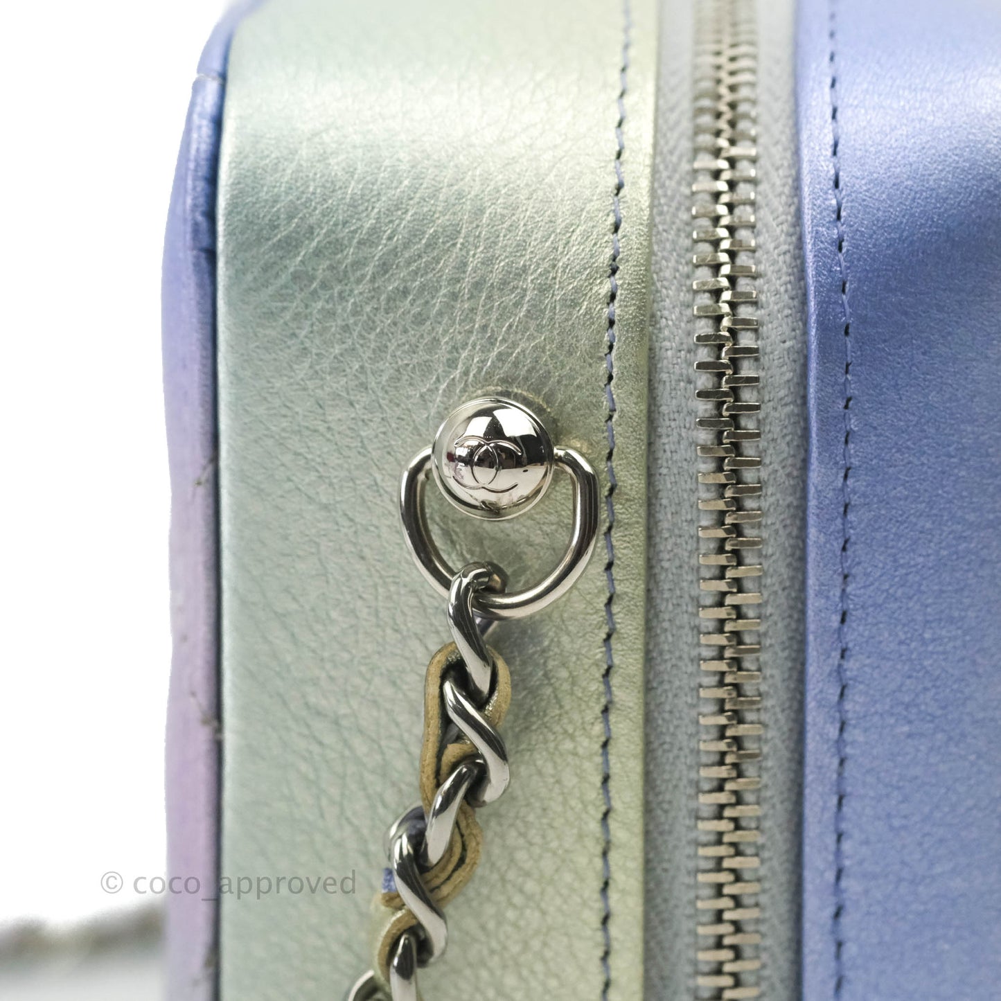 Chanel Quilted Camera Bag Metallic Rainbow Lambskin Rainbow Hardware