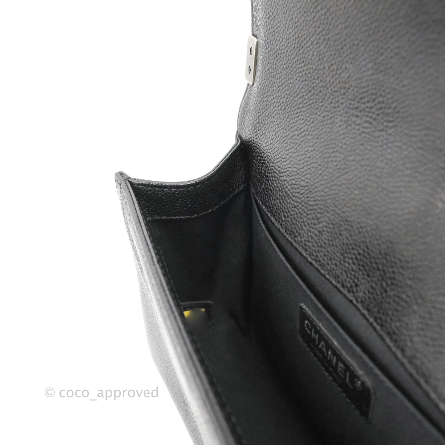 Chanel Quilted Medium Boy Black Caviar Ruthenium Hardware