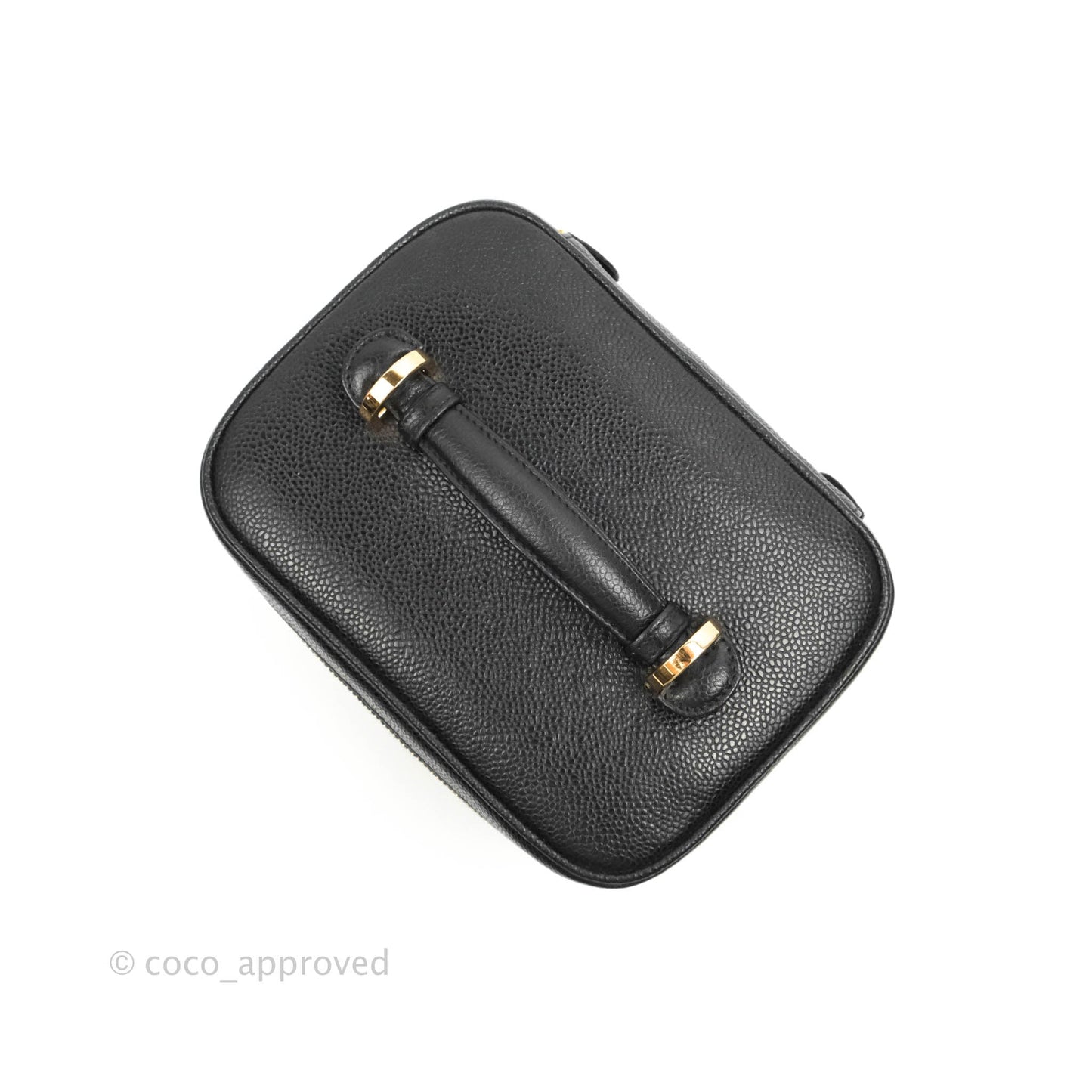 Chanel Vintage Vanity Case Black Caviar Gold Hardware