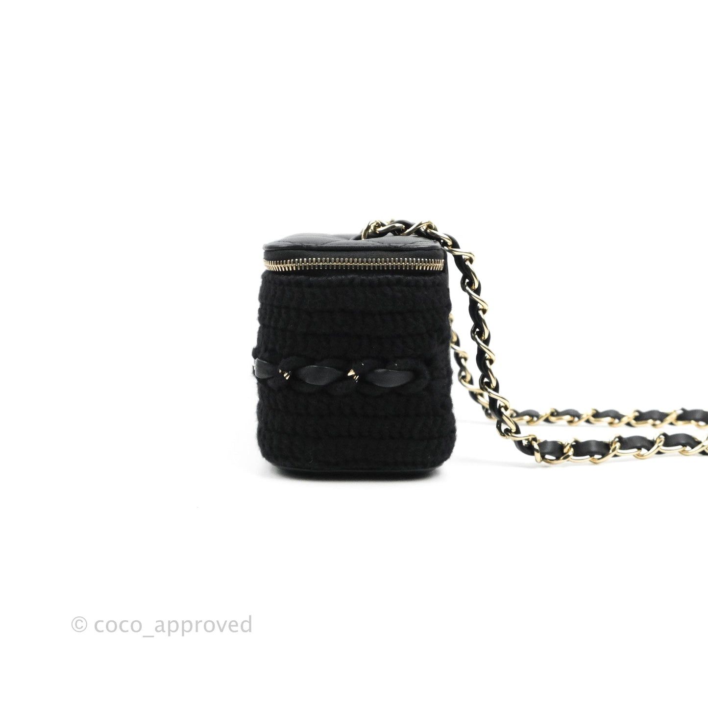 Chanel Vanity with Chain Crochet Black Lambskin Gold Hardware