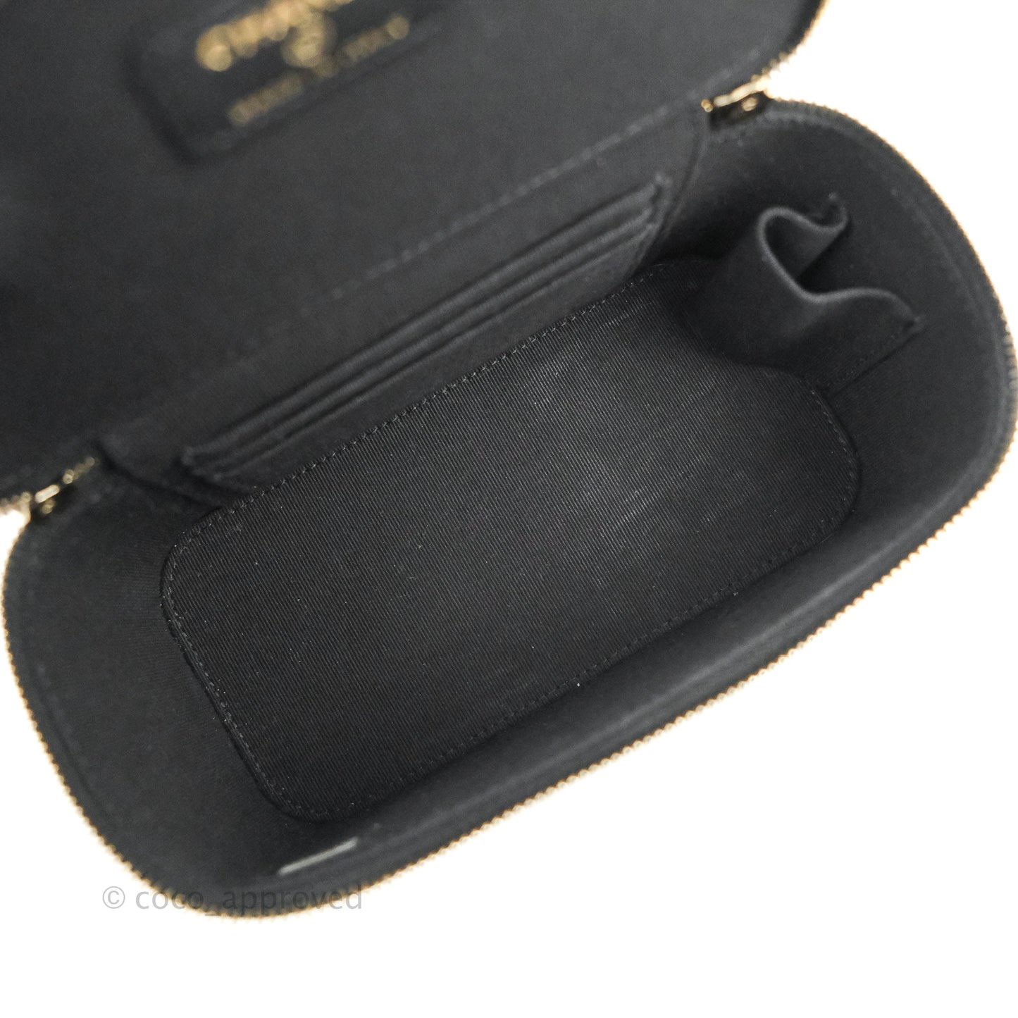Chanel Vanity Rectangular Top Handle Black Lambskin Gold Hardware