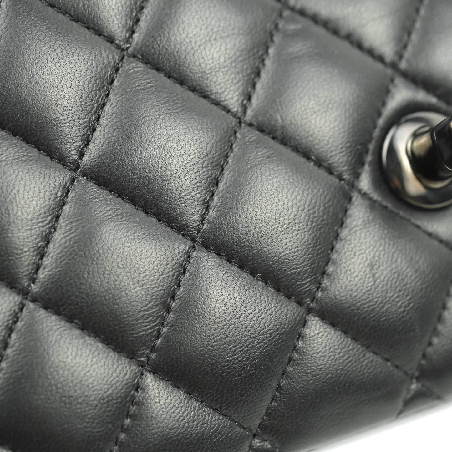 Chanel Classic Quilted M/L Medium Double Flap So Black Lambskin