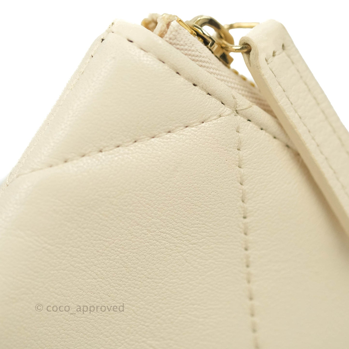 Chanel 19 Small Pouch Beige Lambskin Gold Hardware