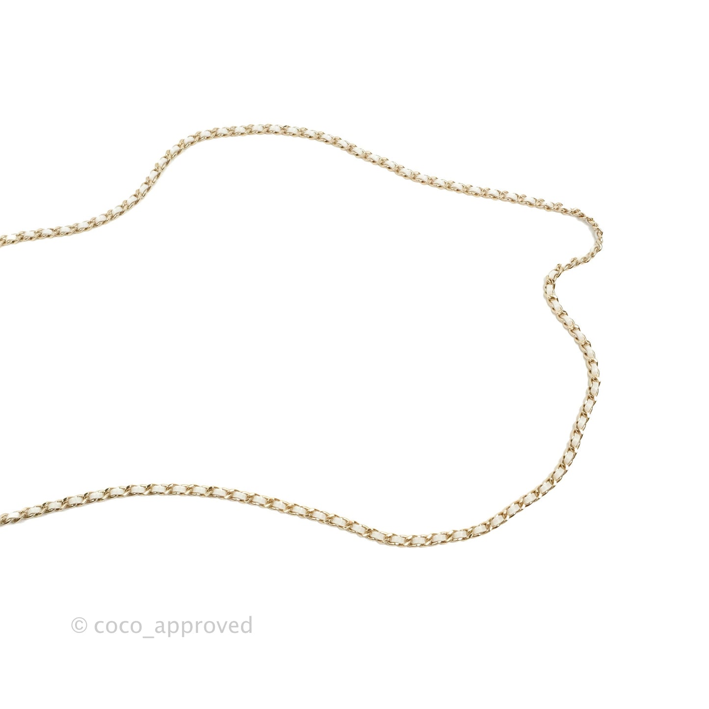 Chanel Quilted Classic Wallet on Chain WOC Iridescent White Lambskin Gold Hardware