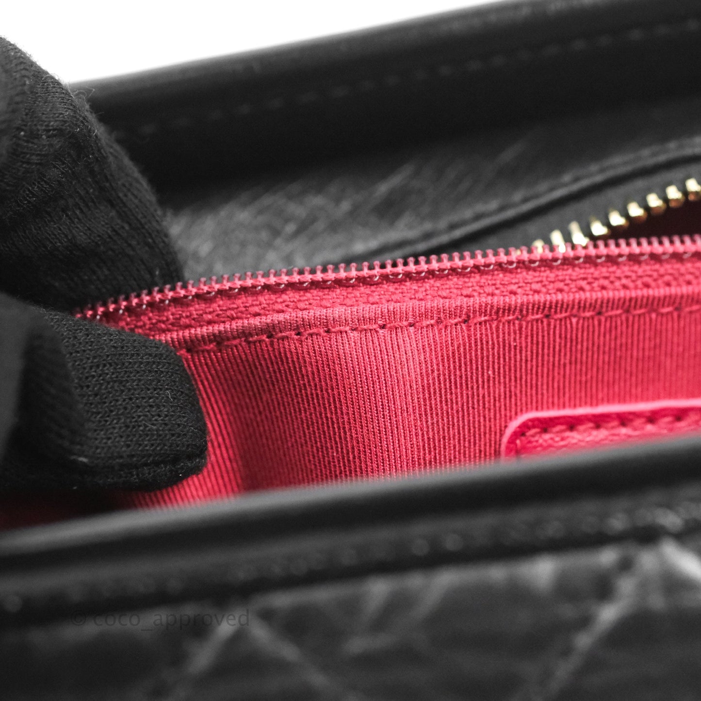 Chanel Medium Gabrielle Hobo with Logo Handle Black Aged Calfskin