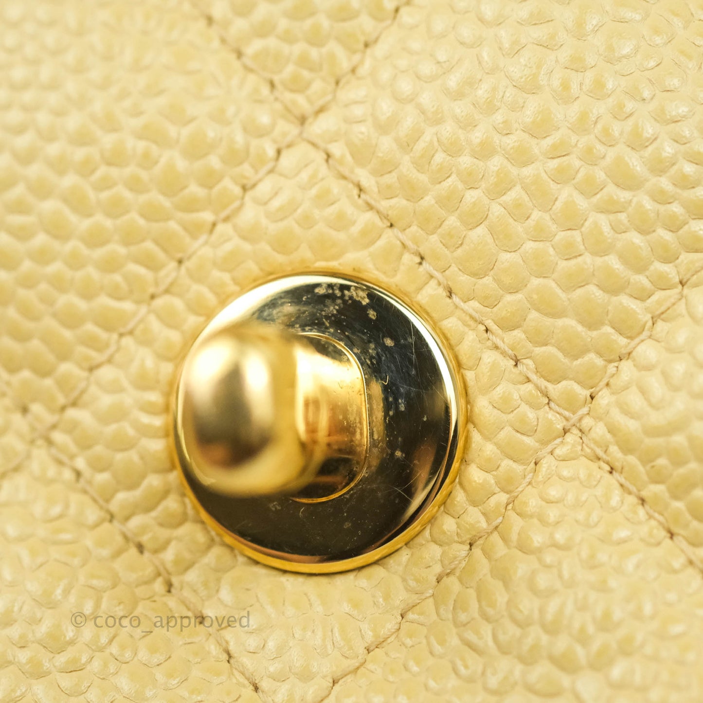 Chanel Vintage Classic M/L Medium Double Flap Bag Beige Caviar 24K Gold Hardware
