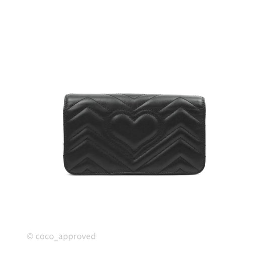 Gucci Matelasse GG Marmont Mini Bag Black Calfskin Gold Hardware