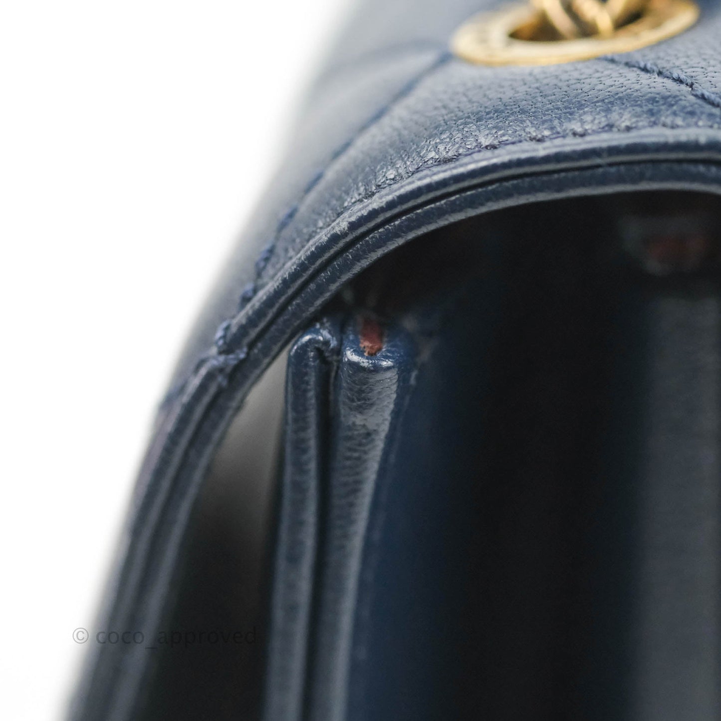 Chanel Beauty Lock Flap Bag Navy Sheepskin Aged Gold Hardware