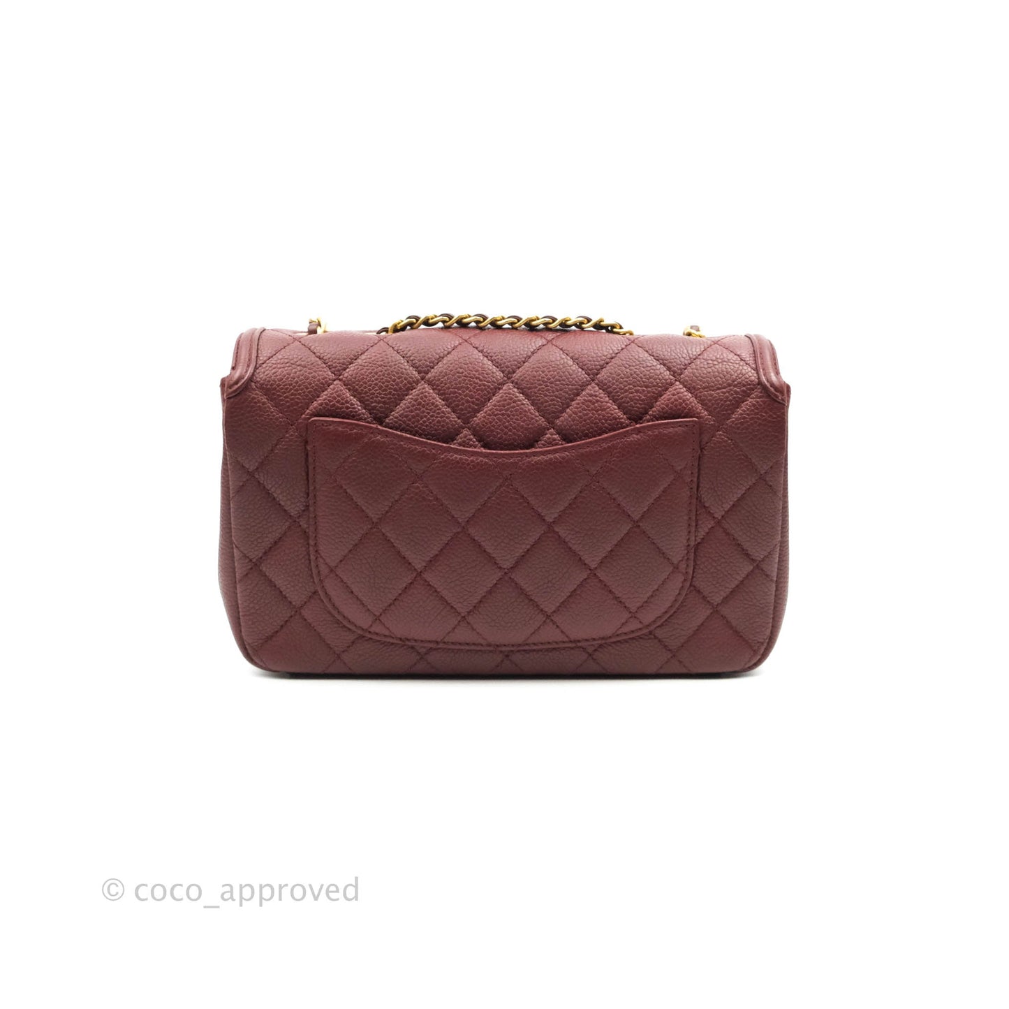 Chanel Quilted Small CC Filigree Flap Burgundy Caviar