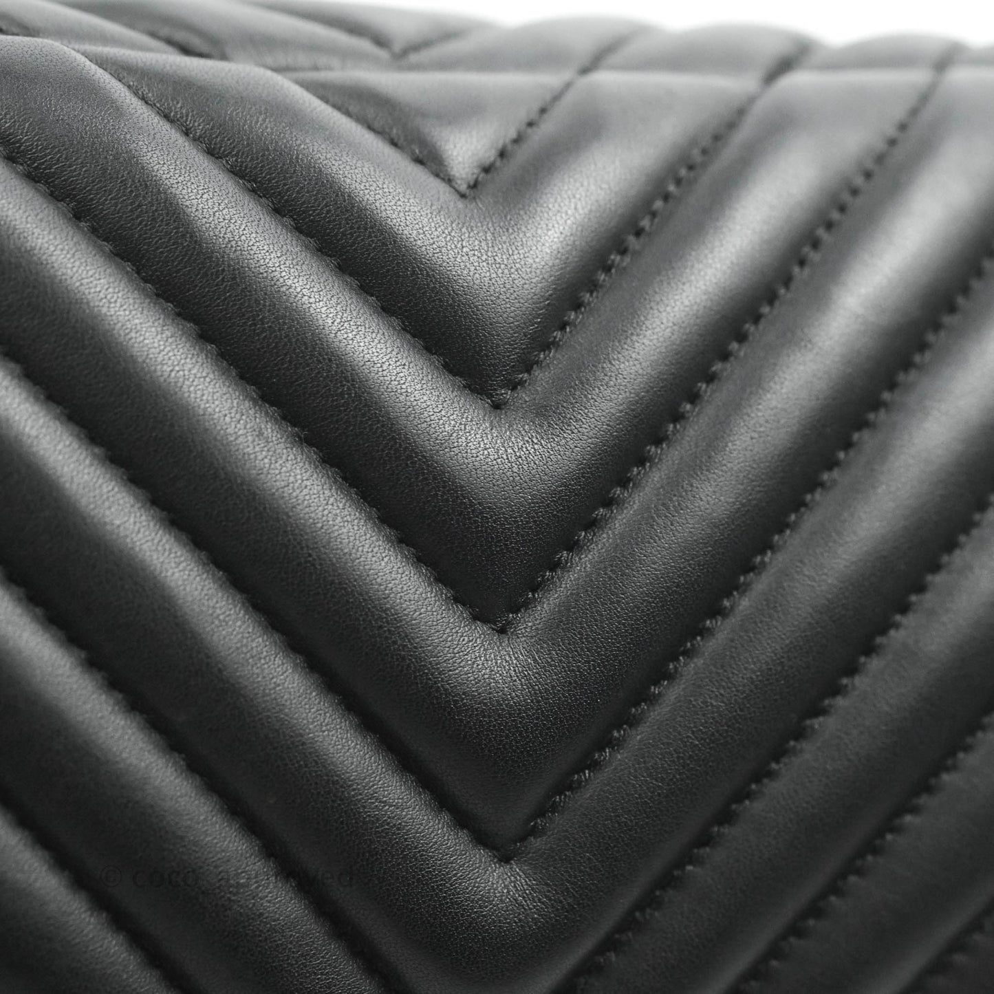 Chanel Medium Chevron Urban Spirit Backpack Black Calfskin Silver Hardware