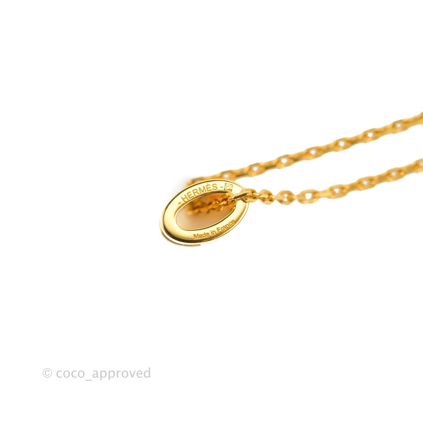 Hermès Mini Pop H Marron Glace Pendant Necklace Yellow Gold Hardware