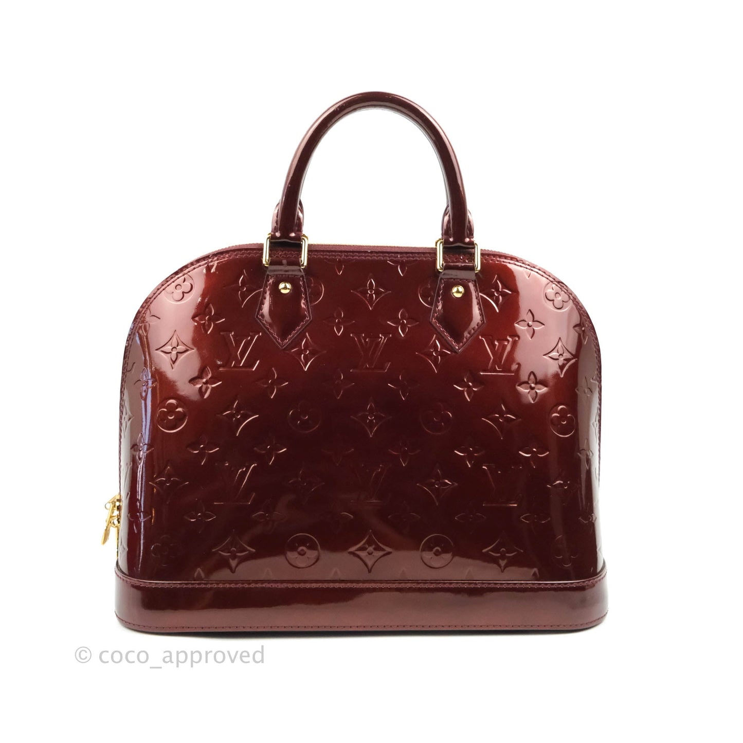 Louis Vuitton Alma PM Burgundy Patent Gold Hardware