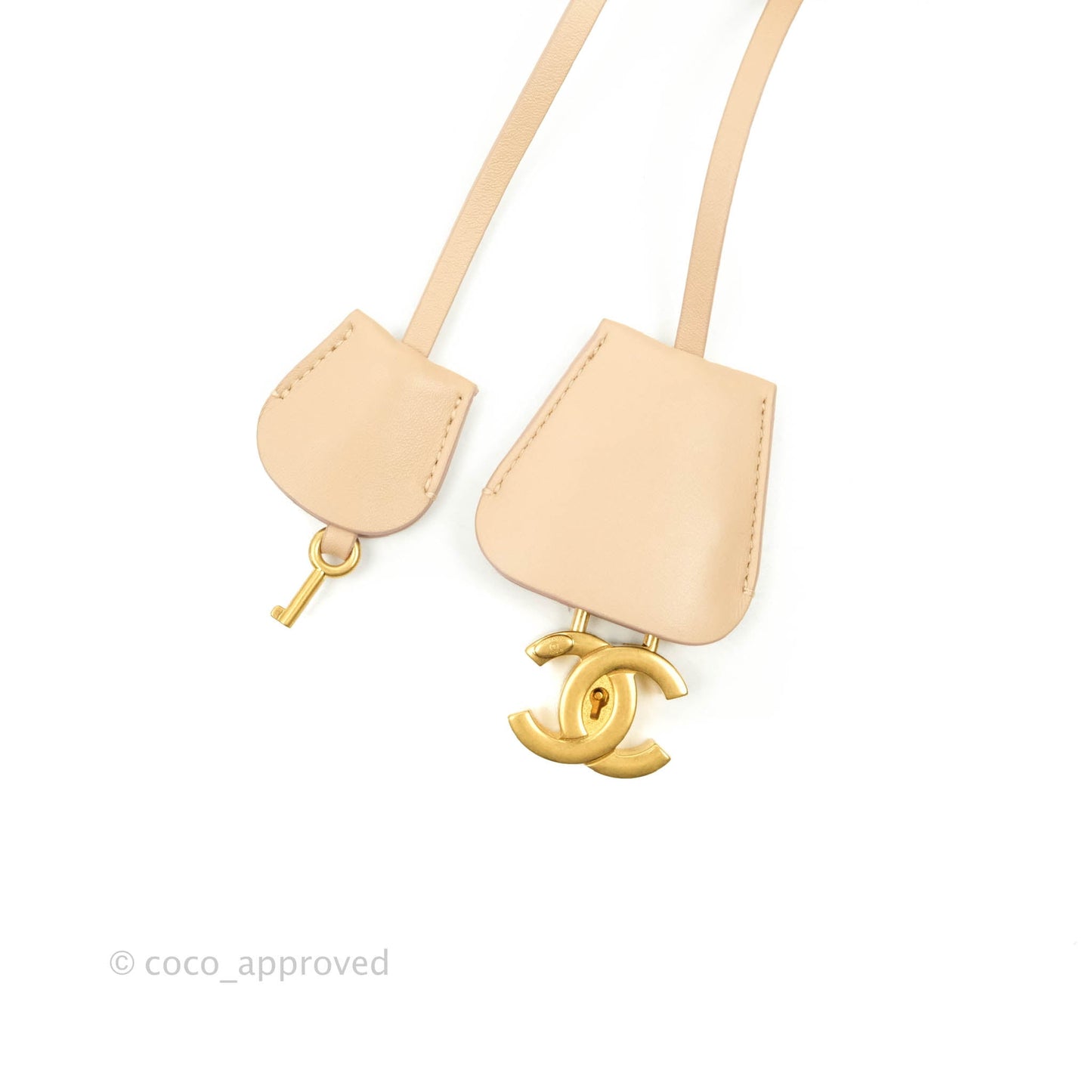 Chanel Quilted Medium CC Filigree Vanity Case Beige Caviar Gold Hardware