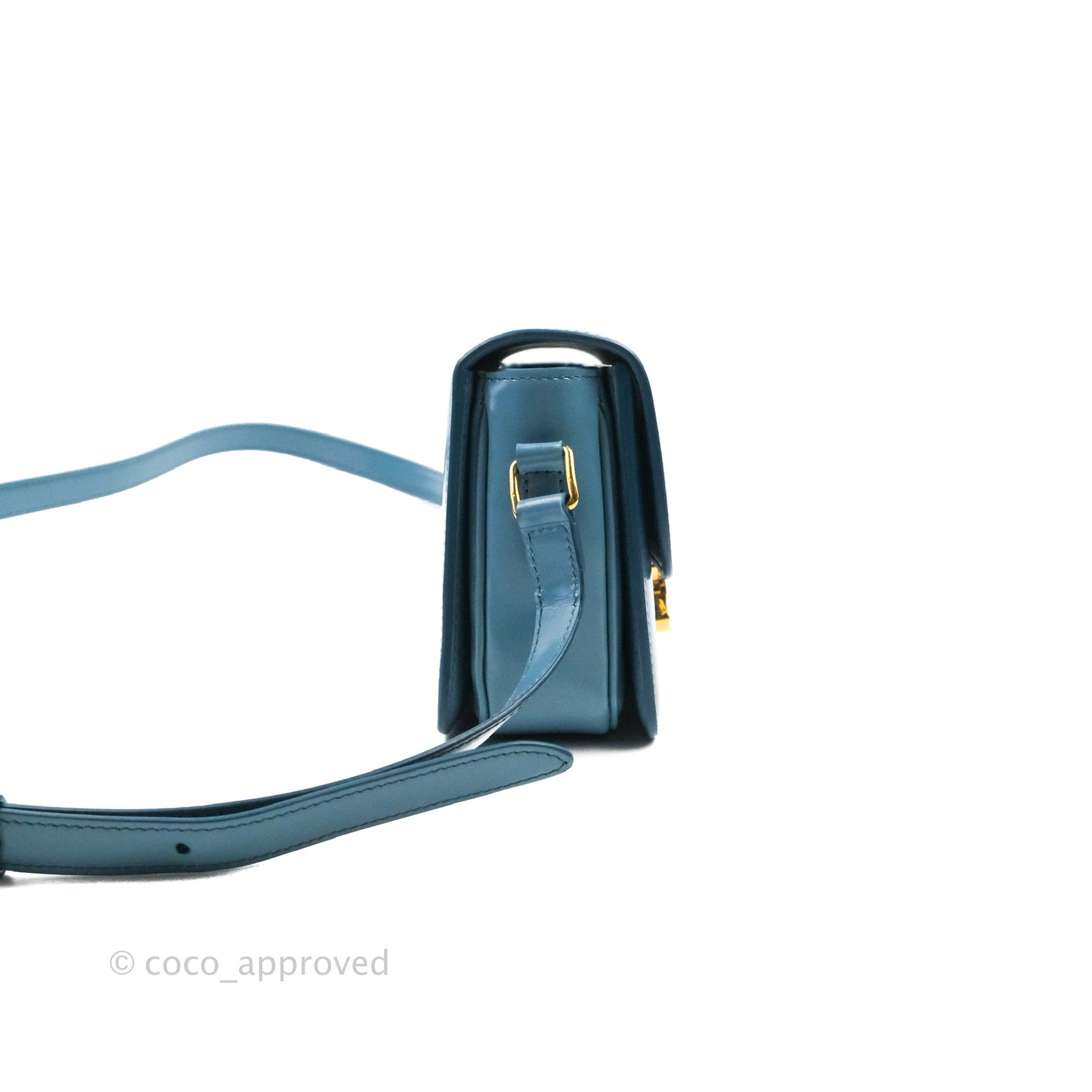 Celine Teen Triomphe Bag Shiny Calfskin Denim Blue