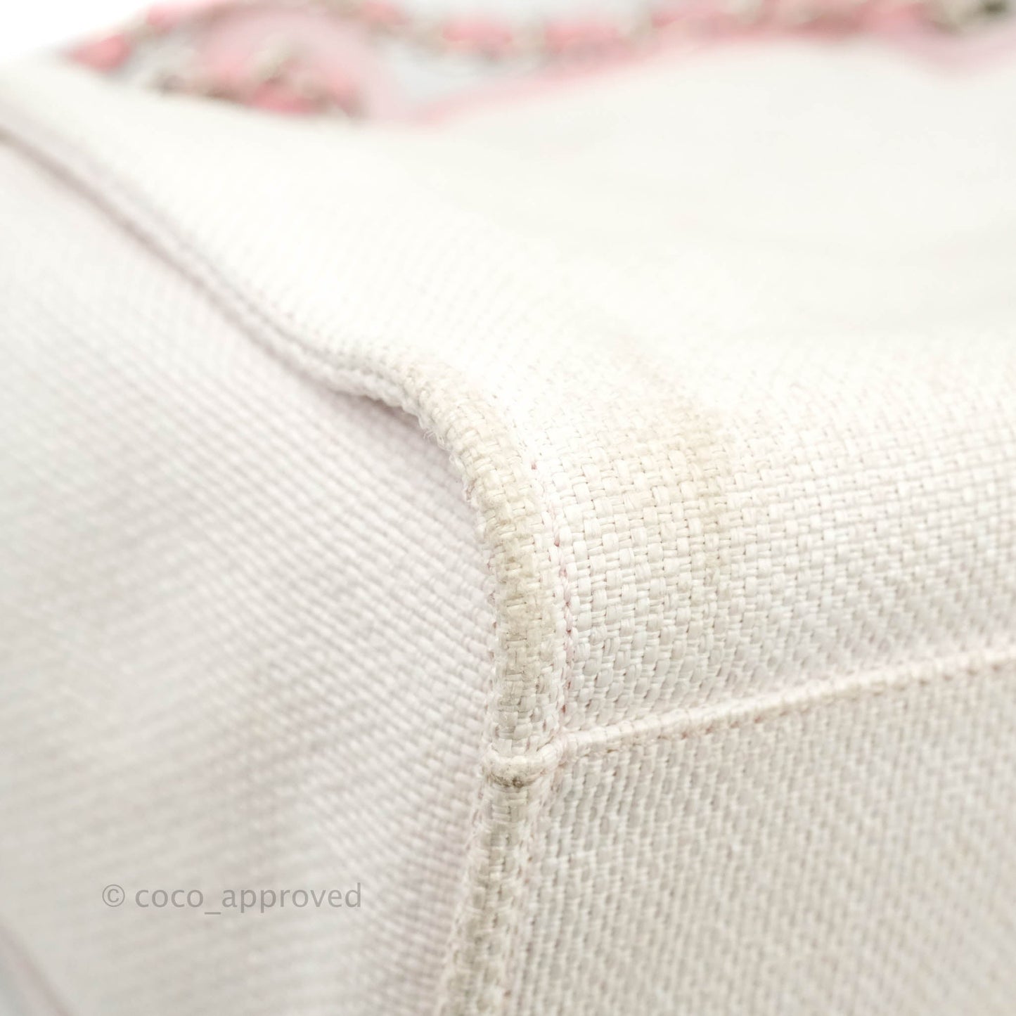 Chanel Large Deauville Pale Pink Canvas Silver Hardware