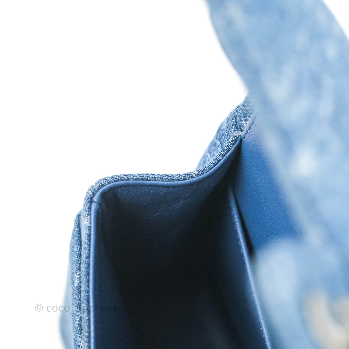 Chanel Classic M/L Medium Double Flap Blue Denim Ruthenium Hardware