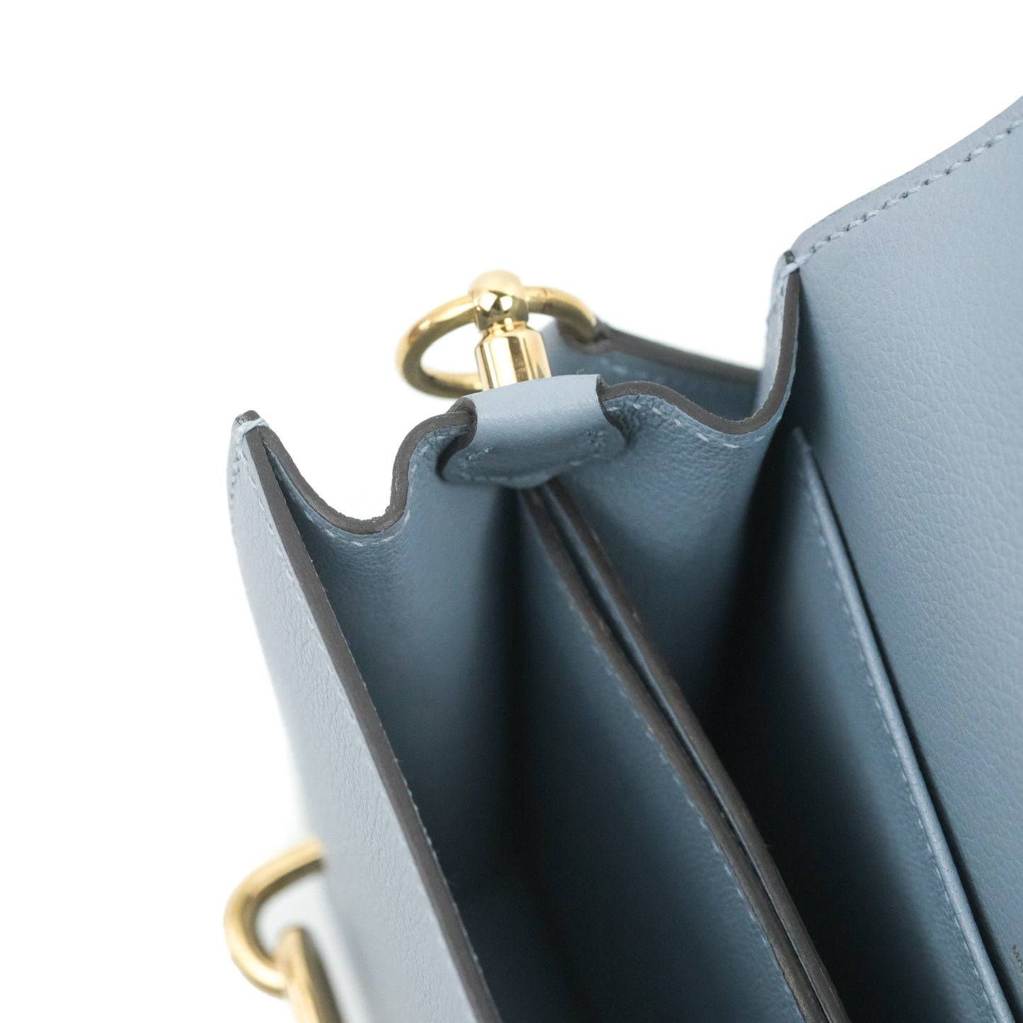 Hermès Roulis Mini 18 Bleu Lin Evercolor Gold Hardware